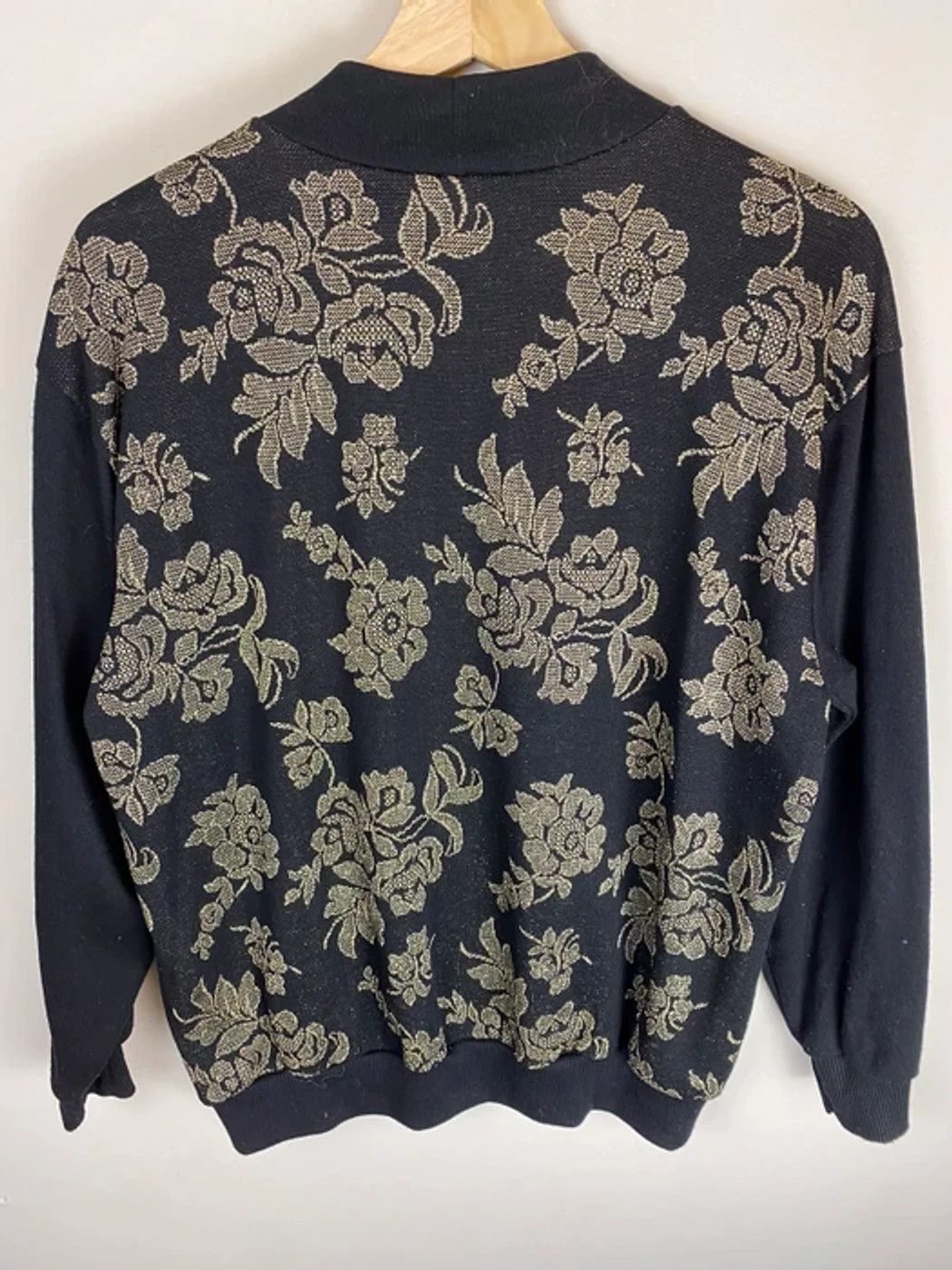 Vintage Vintage Gold Floral Print Mockneck Sweater Size US M / EU 48-50 / 2 - 1 Thumbnail