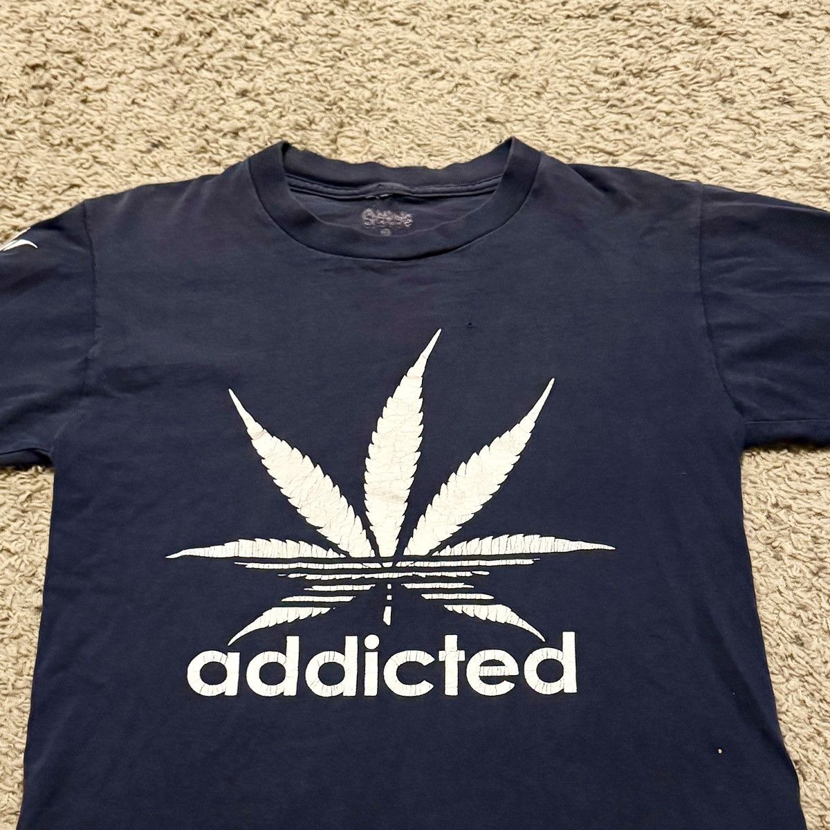 Vintage VINTAGE NAVY FADE ADDICTED ADIDAS PARODY TEE Size US S / EU 44-46 / 1 - 3 Thumbnail