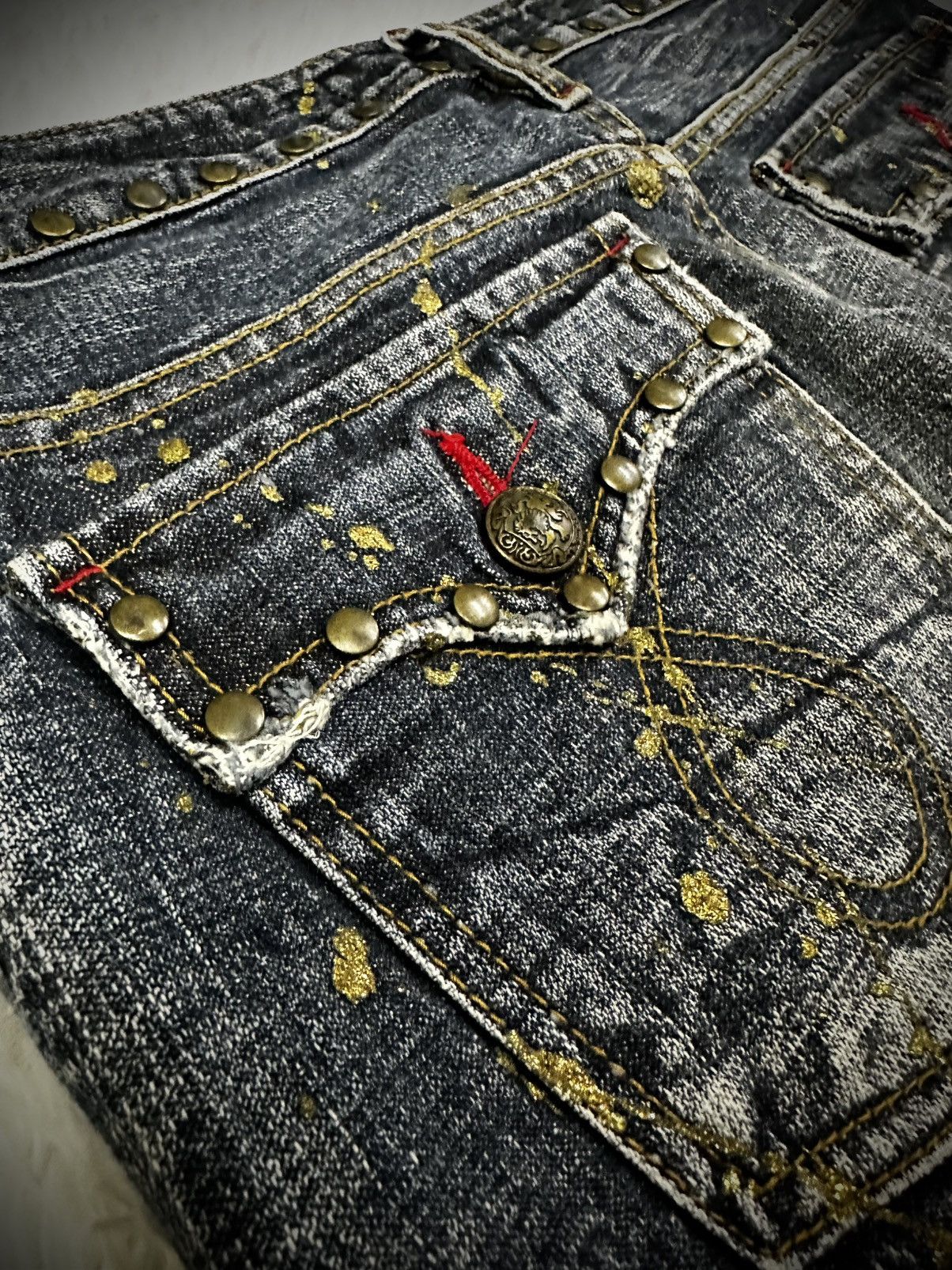 Japanese Brand 💥rare💥 japanese brand lagust ripped splatter flare jeans Size US 30 / EU 46 - 9 Thumbnail