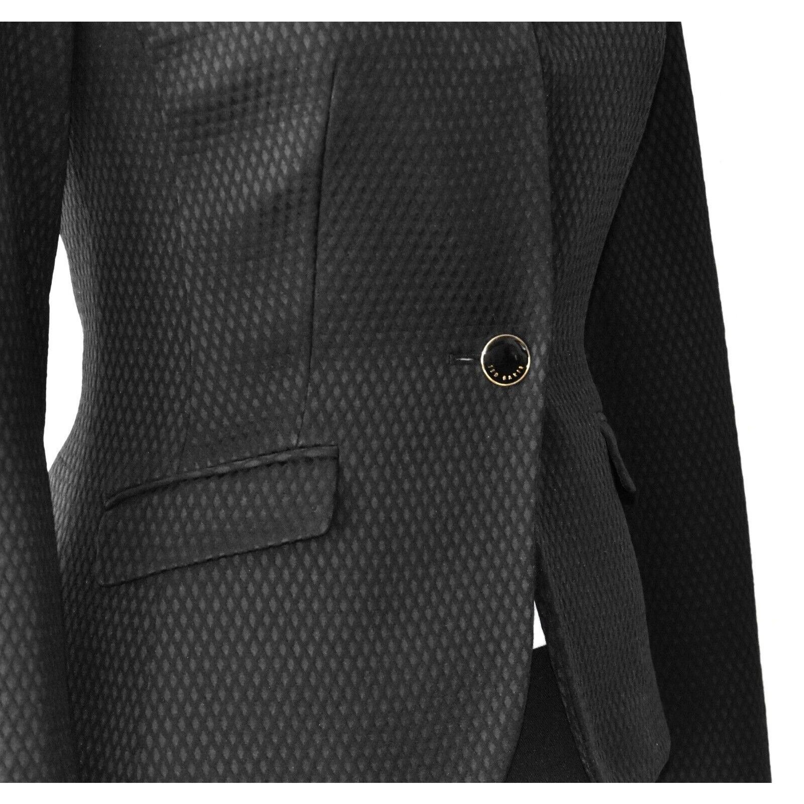 Ted Baker NWT TED BAKER Pique Square Single Button Blazer Sz 0/2 $425 Size XS / US 0-2 / IT 36-38 - 4 Thumbnail