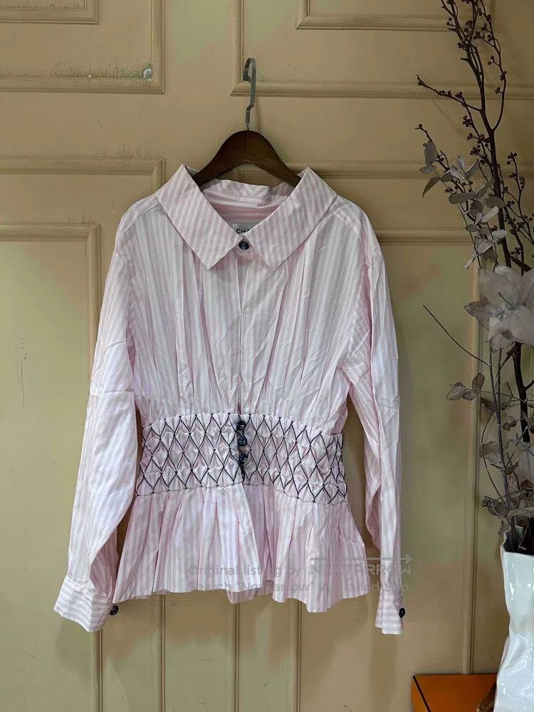 Chanel Chanel 19c Cruise Series Pink Striped Waisted Shirt Size XS / US 0-2 / IT 36-38 - 1 Thumbnail