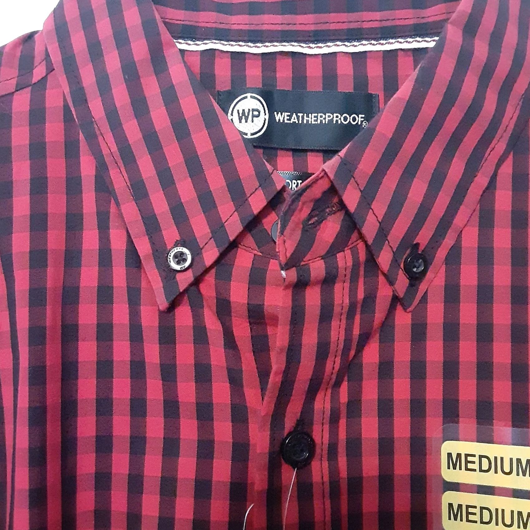 Weatherproof Weatherproof Shirt Mens M Red Plaid Short Sleeve Button-Down Stretch Washable Cotton Blend Casual Workwear Travel Modern" Size US M / EU 48-50 / 2 - 3 Thumbnail
