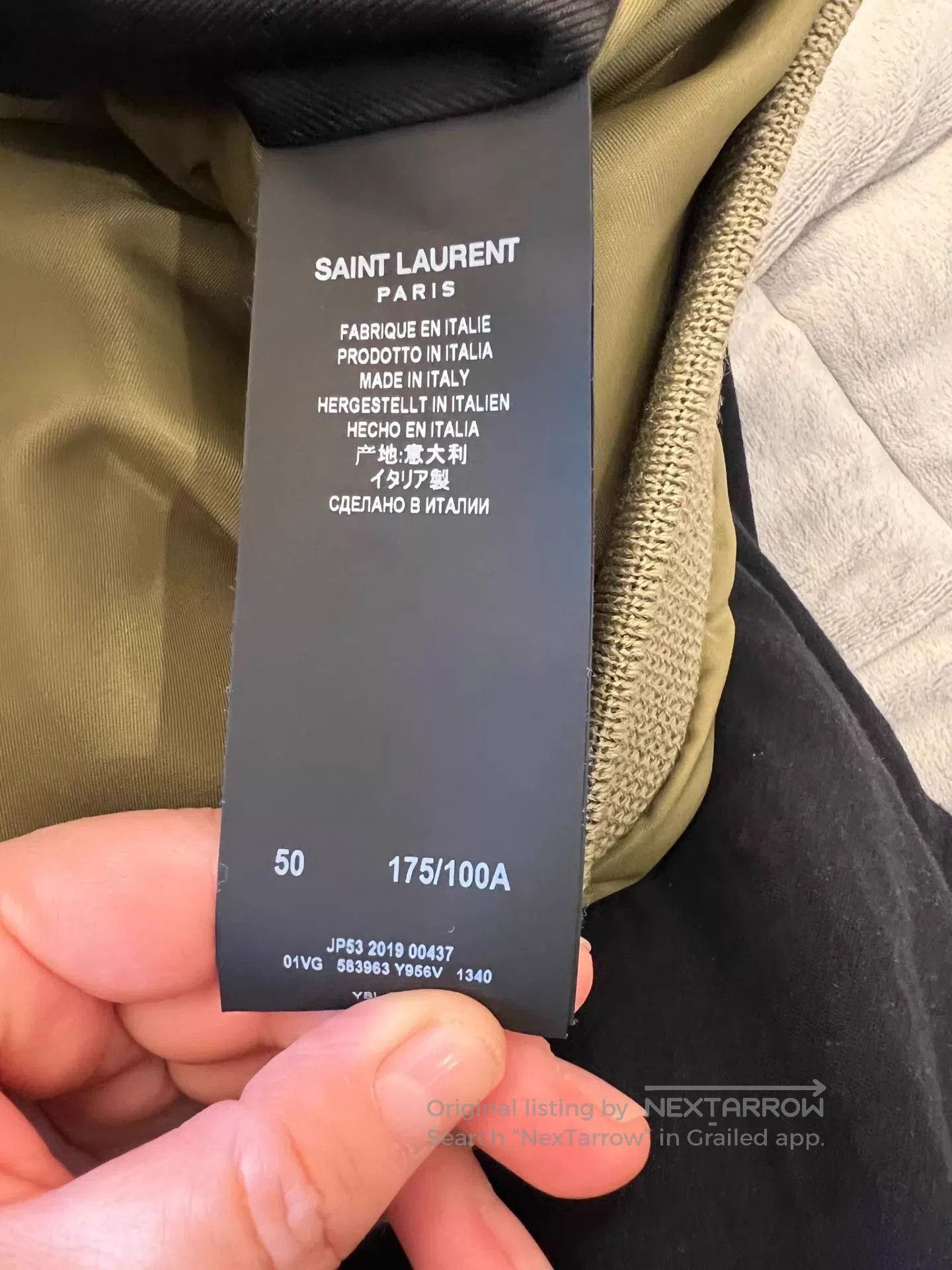 Saint Laurent Paris Green Puffer Jacket with High Collar . Size US M / EU 48-50 / 2 - 6 Thumbnail