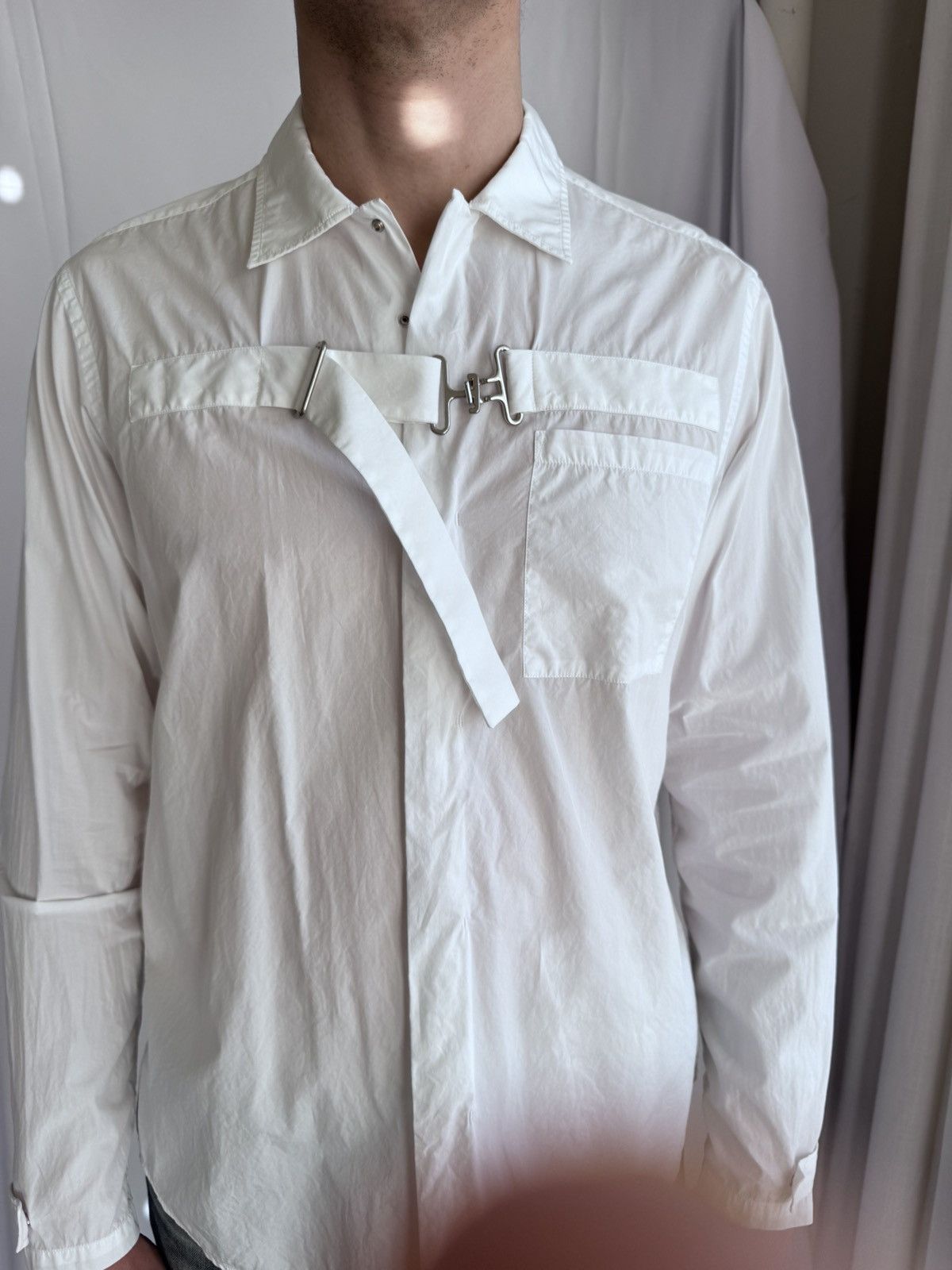 OAMC White Button up with Buckle detail Size US L / EU 52-54 / 3 - 1 Thumbnail