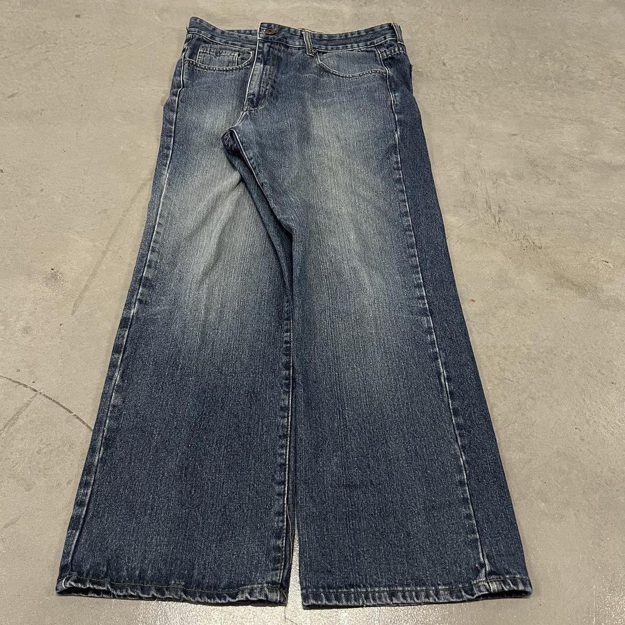 Oleg Cassini Vintage Y2K/2000s Super Baggy Grunge Dark Wash Y2K Oleg Cassini Denim Jeans! Size US 36 / EU 52 - 2 Thumbnail