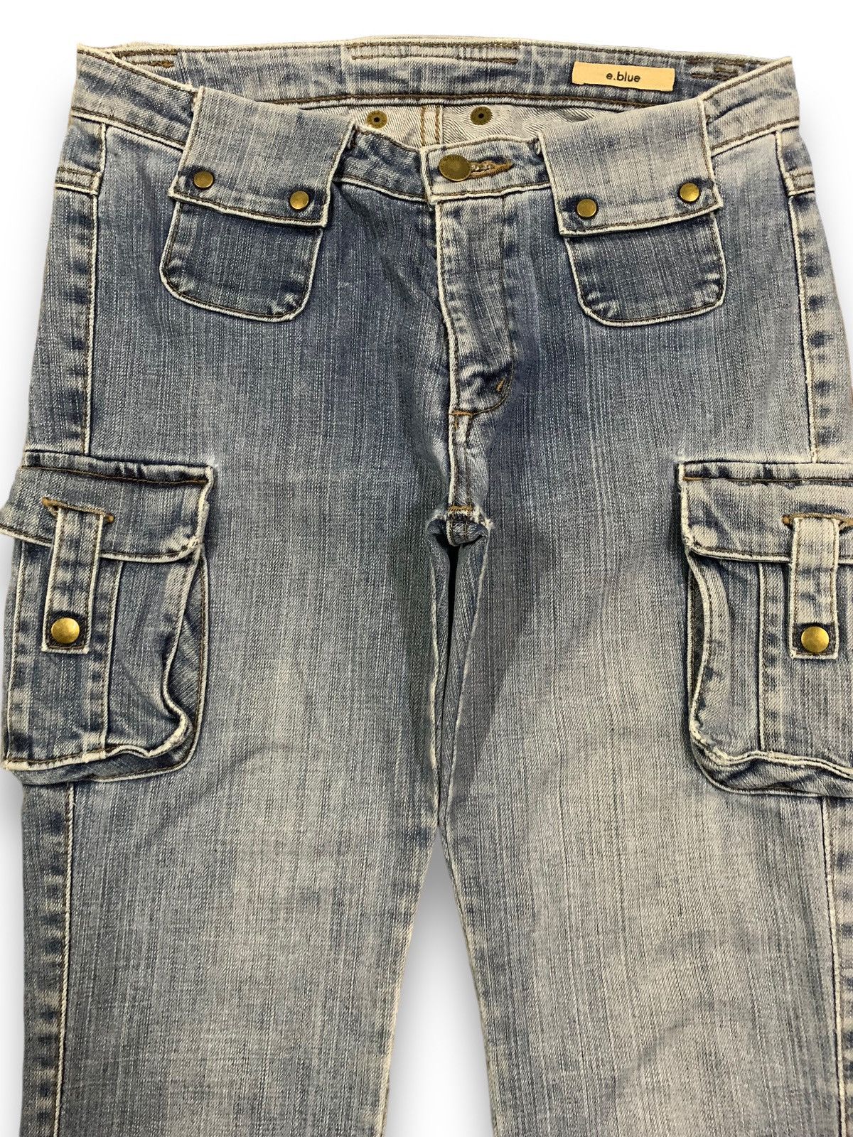 Hysteric Glamour Vintage Japanese Brand E.Blue Ripped Flare Bush Cargo Jeans Size US 28 / EU 44 - 4 Thumbnail