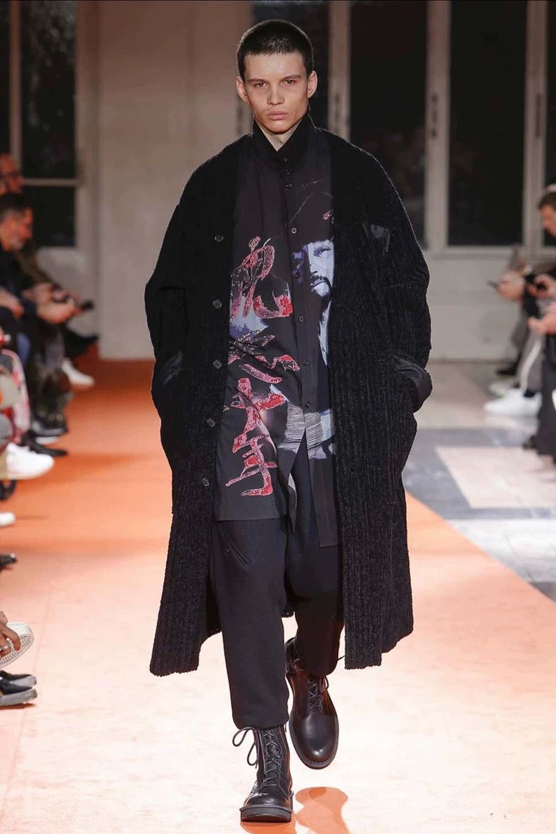 Yohji Yamamoto Yohji Yamamoto 18aw Portrait Print Shirt 2501-Nextarrow Size US M / EU 48-50 / 2 - 3 Thumbnail