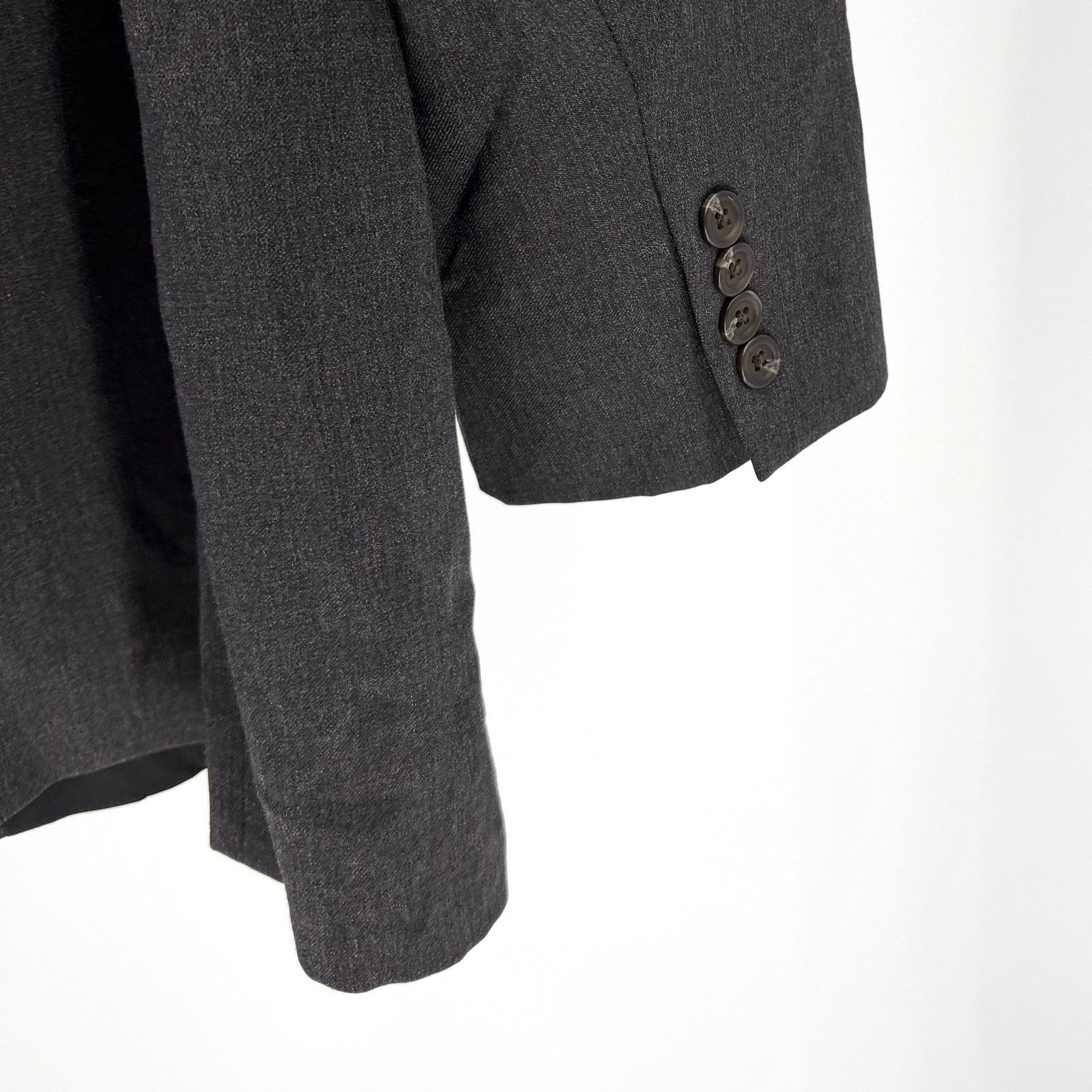 Ralph Lauren Vintage 90s Gray 100% Wool Menswear Blazer Suit Jacket Size 46R - 5 Thumbnail