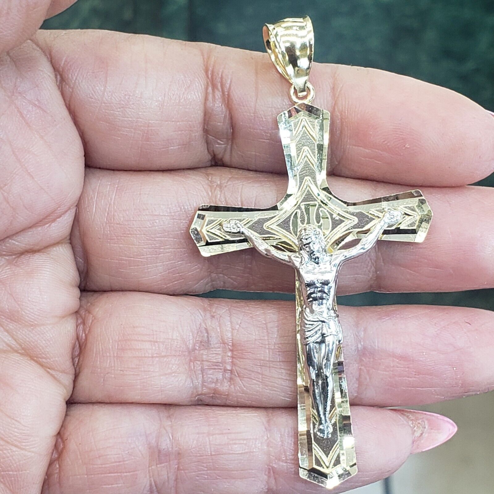 Other Big Two tone 14k Gold Jesus Crucifix Cross Pendant Size ONE SIZE - 3 Thumbnail