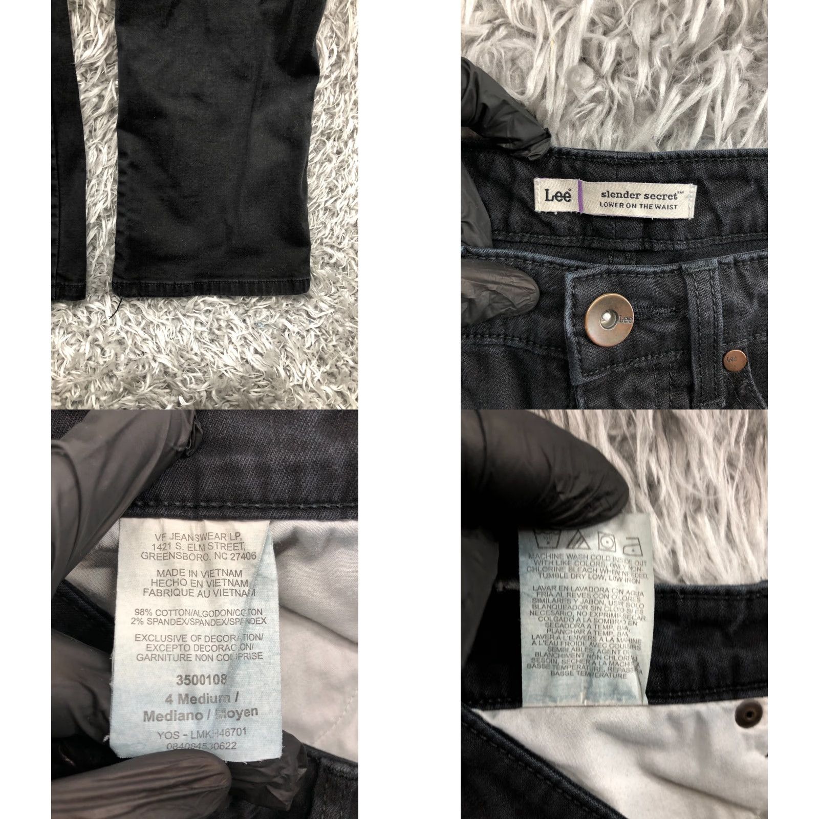 Lee Lee Jeans Straight Womens Size 4 Dark Wash Black Size 27" / US 4 / IT 40 - 8 Thumbnail