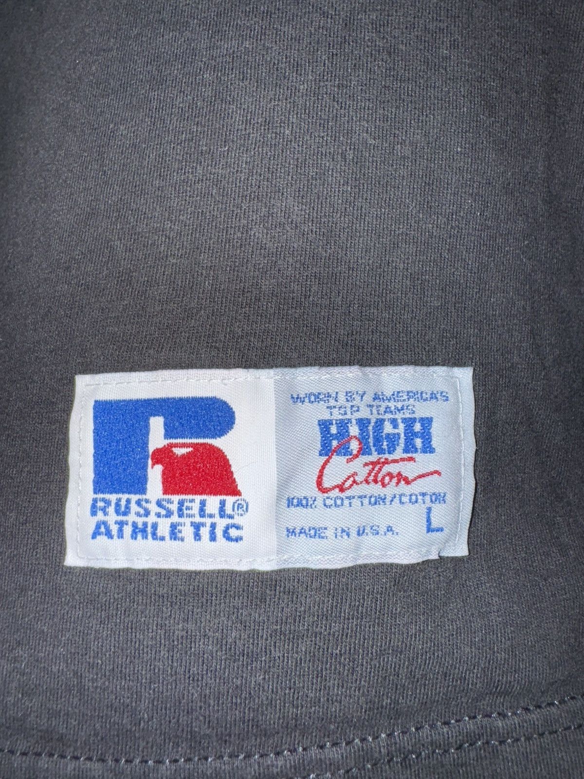 Russell Athletic × Vintage Vintage Russell Athletic Long Sleeve Tee #5 Faded Black Size US L / EU 52-54 / 3 - 3 Thumbnail