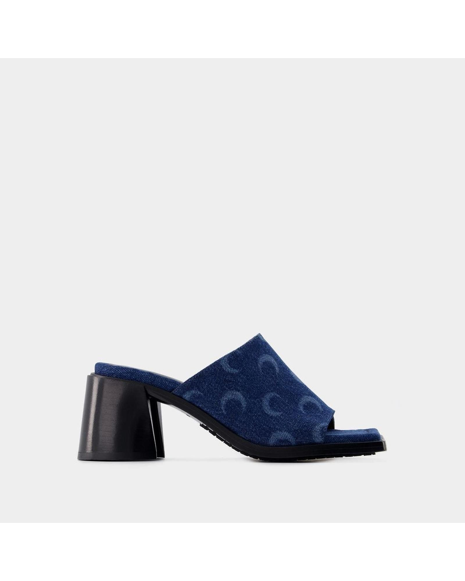 image of Marine Serre Regenerated Cotton Slides - Blue Laser, Women's (Size 6)