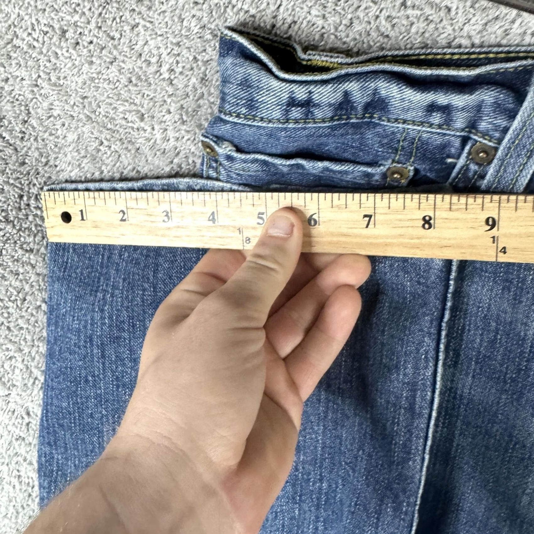 CO Roebuck & Co Jeans Mens 38x34 Blue Relaxed Straight Denim Medium Wash Jeans Size US 38 / EU 54 - 7 Thumbnail