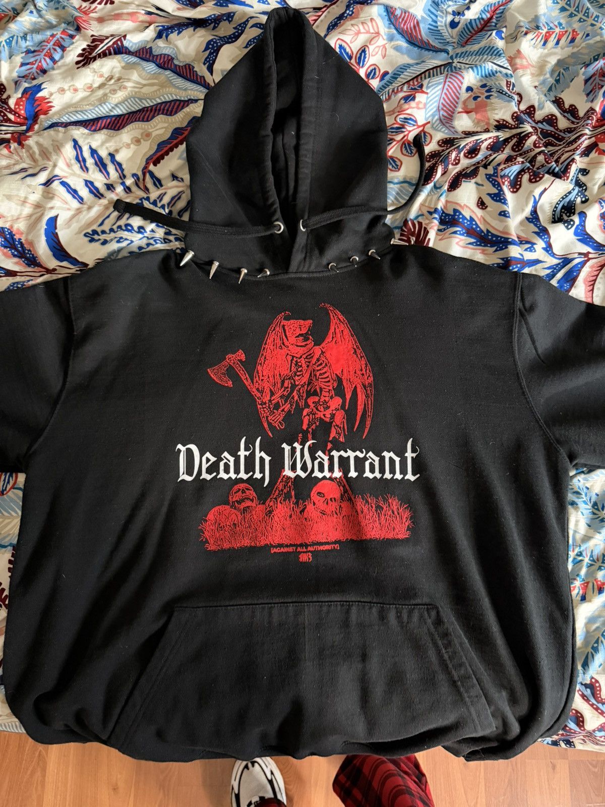 Other Death Warrant Spiked Collar Hoodie Black Gothic Streetwear Size US XXL / EU 58 / 5 - 1 Thumbnail