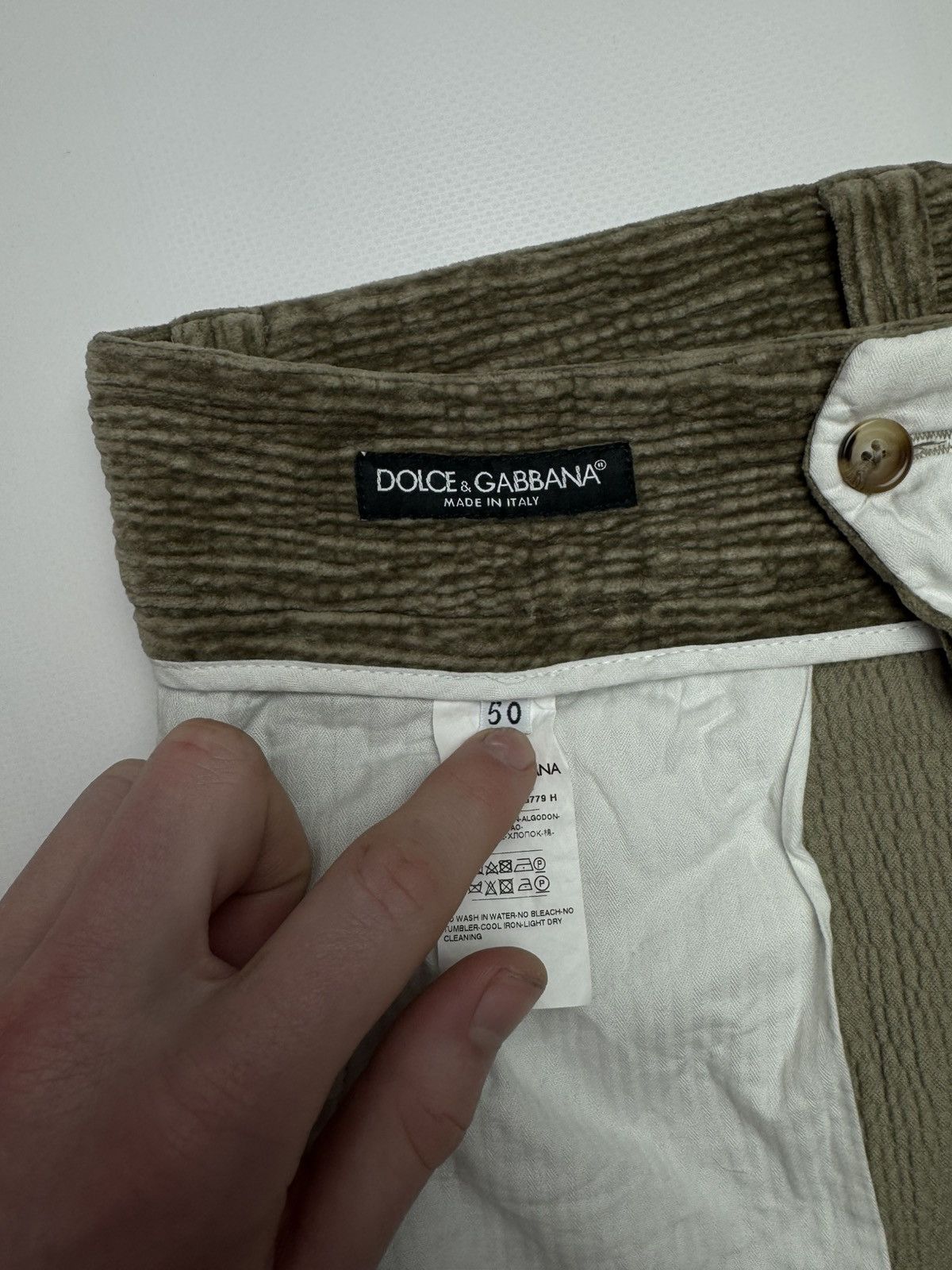 Dolce & Gabbana Dolce & Gabbana Archive Textured Corduroy Zipped Hem Pants Size US 35 - 7 Thumbnail