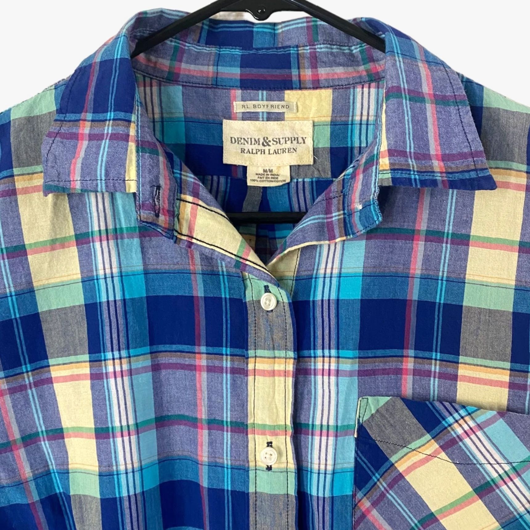 Ralph Lauren Ralph Lauren Denim & Supply Button-Up Shirt Womens Medium Blue Plaid Long-Sleeve Size M / US 6-8 / IT 42-44 - 5 Thumbnail