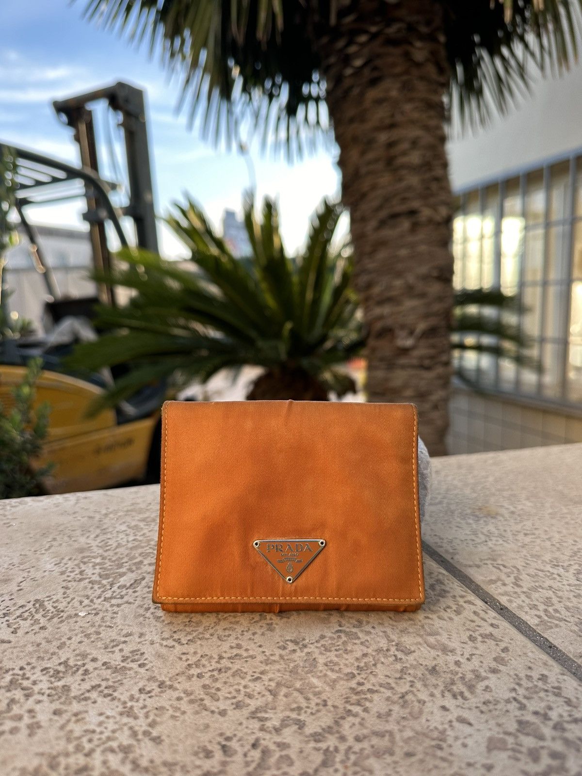 Prada Wallet Orange Nylon