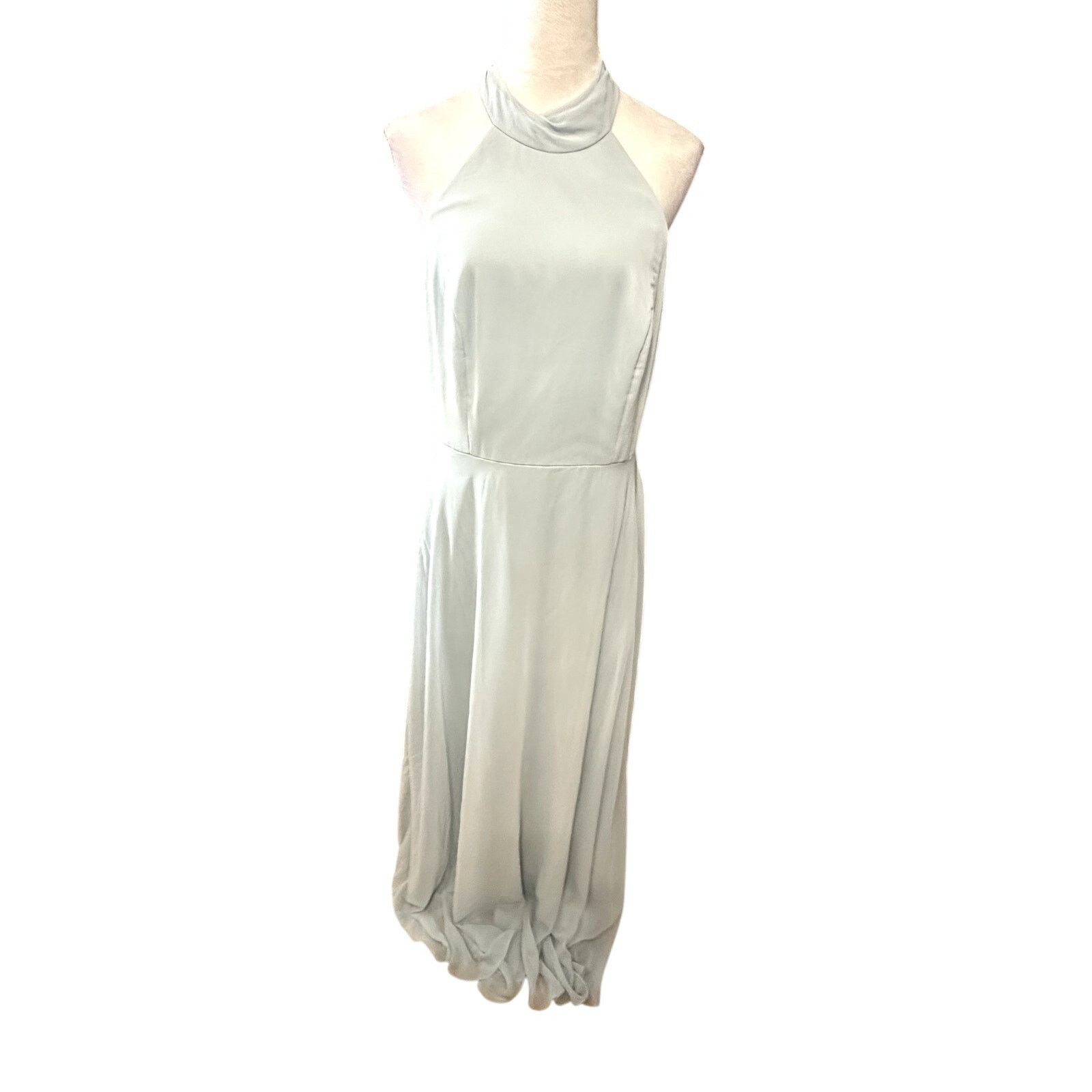 After Six After Six Maxi Dress Halter Backless High Neck Blue 14 NWOT Size XL / US 12-14 / IT 48-50 - 2 Thumbnail