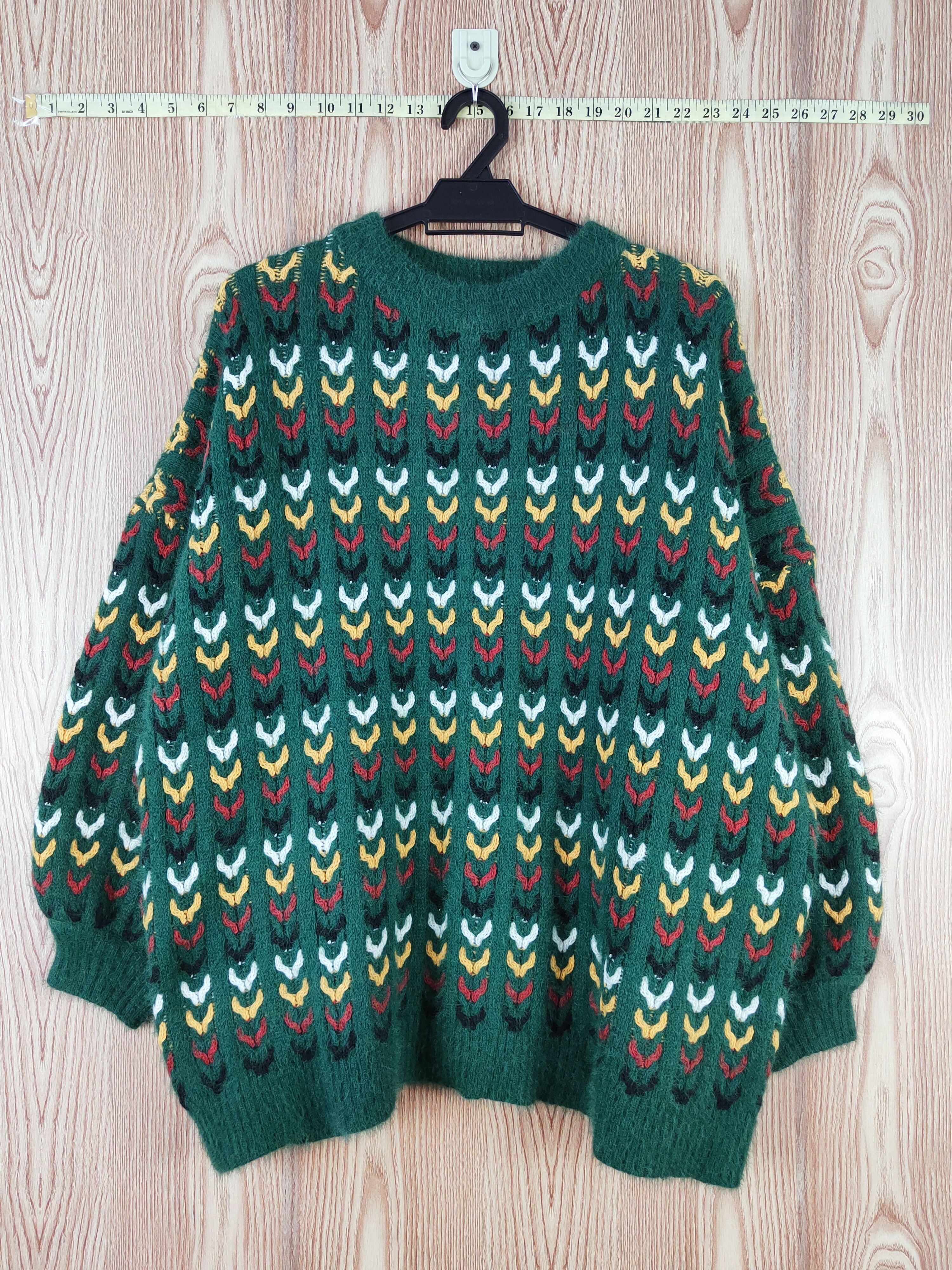 D Japan art mohair vintage Green Knitwear Sweatshirts #W581
