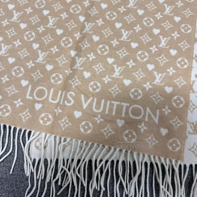 Louis Vuitton Louis Vuitton Cashmere full print presbyopic tassel double Size ONE SIZE - 3 Thumbnail