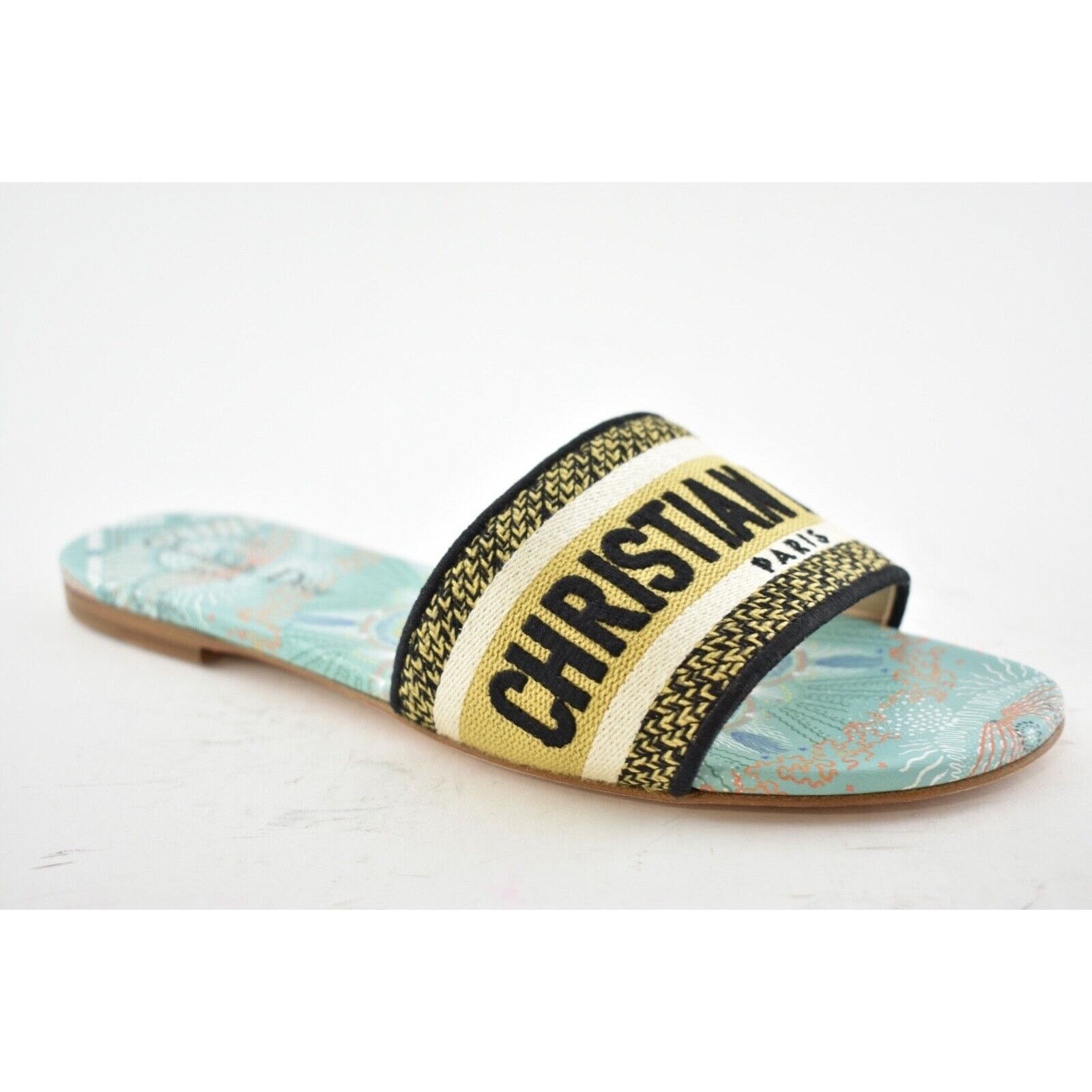 Dior In Lights Dway Embroidered Logo Slide Flat Sandal 35 Size US 5 / IT 35 - 2 Thumbnail