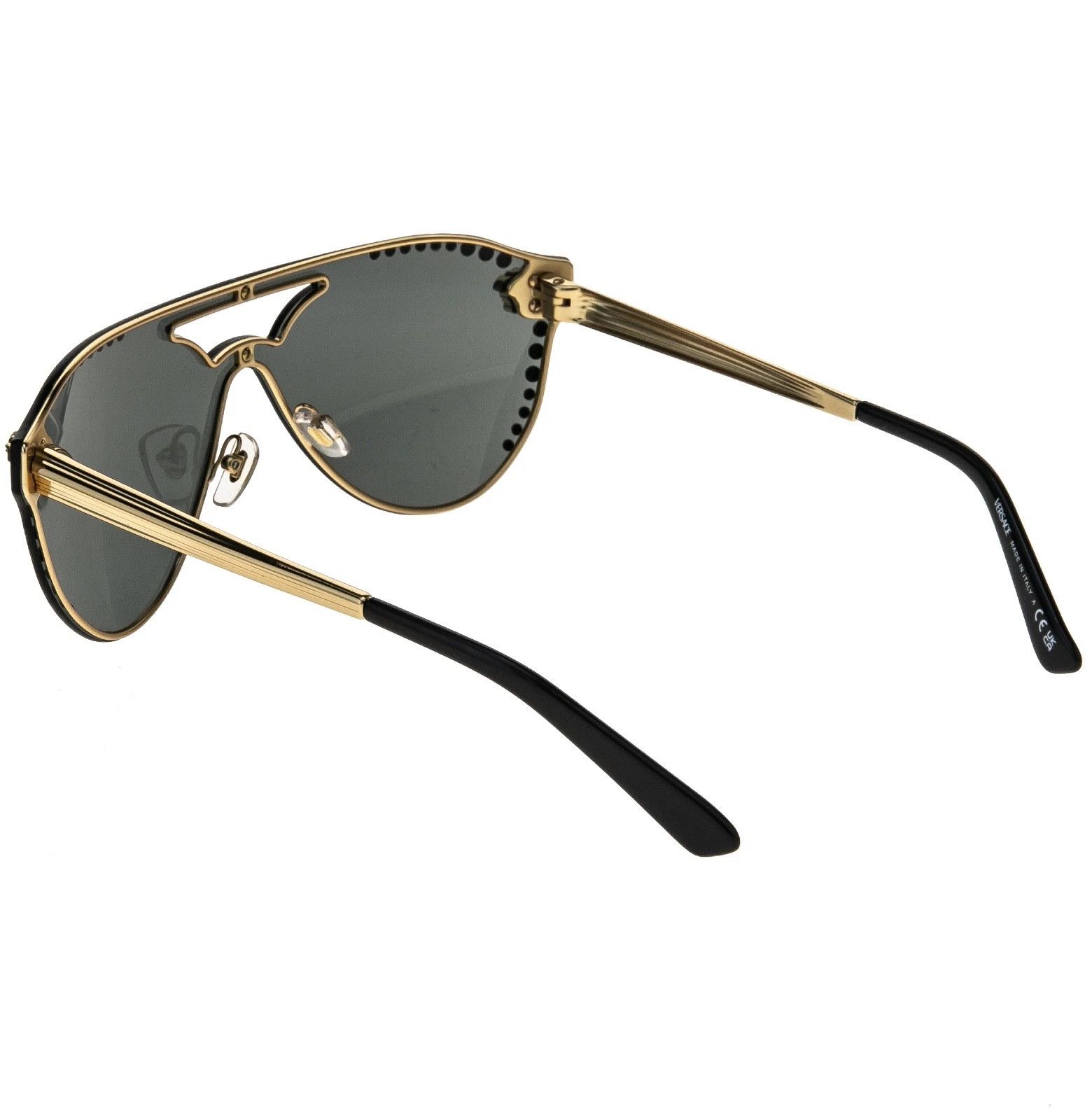 Versace VERSACE VE2161B GLAM Crystal 2161 Black Aviator Sunglasses Size ONE SIZE - 8 Thumbnail