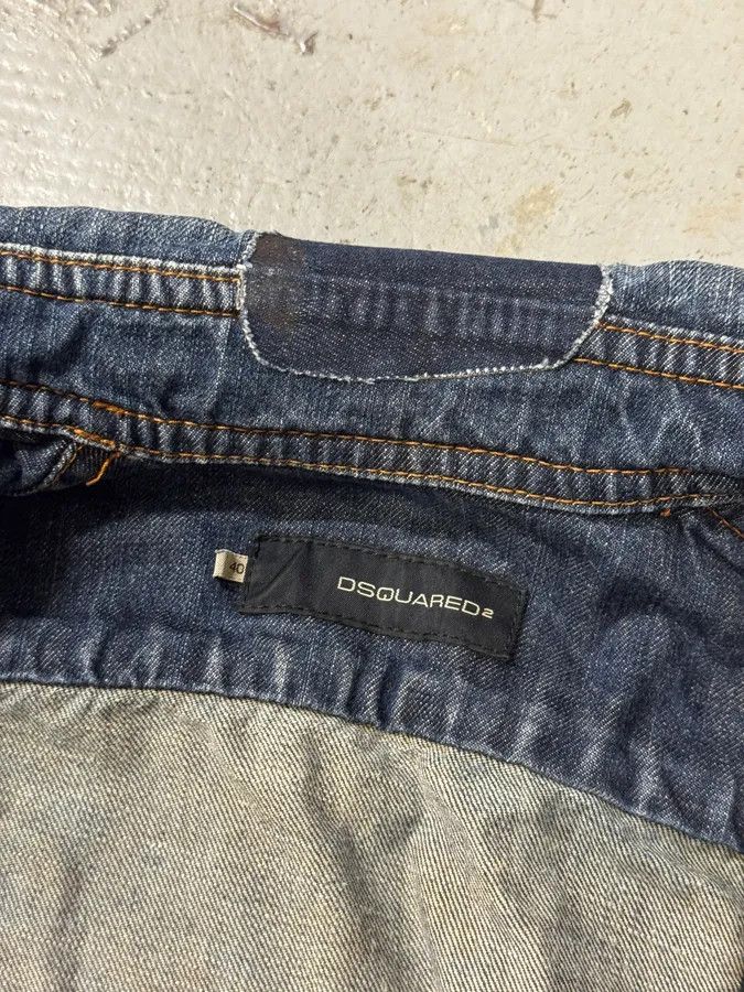 Designer × Dsquared2 × Vintage FW2005 Dsquared2 Jesus Lord Peace Cropped Denim Jacket Size XS / US 0-2 / IT 36-38 - 9 Thumbnail
