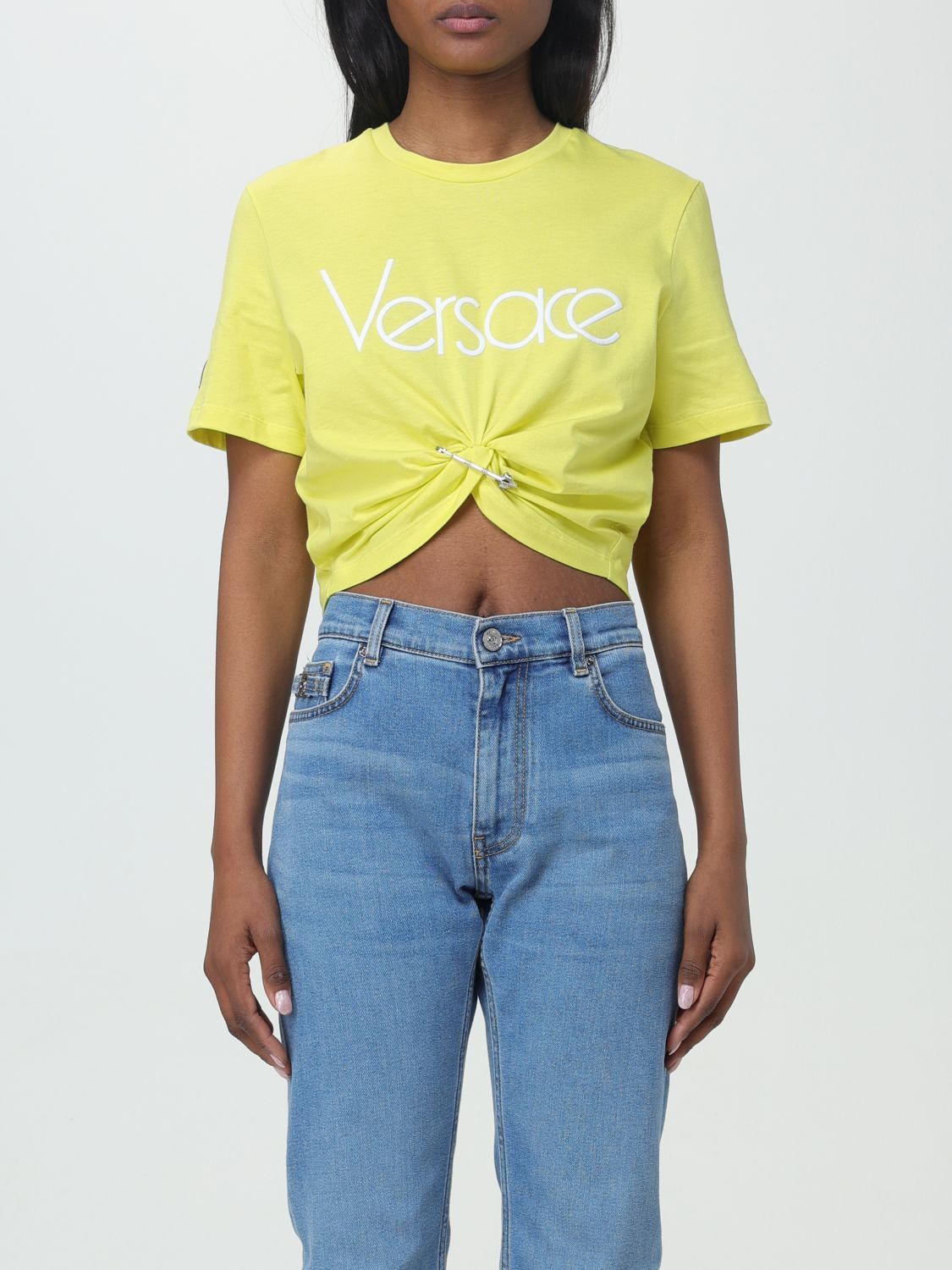 Image of Versace T-Shirt Woman Yellow, Women's (Size XS)