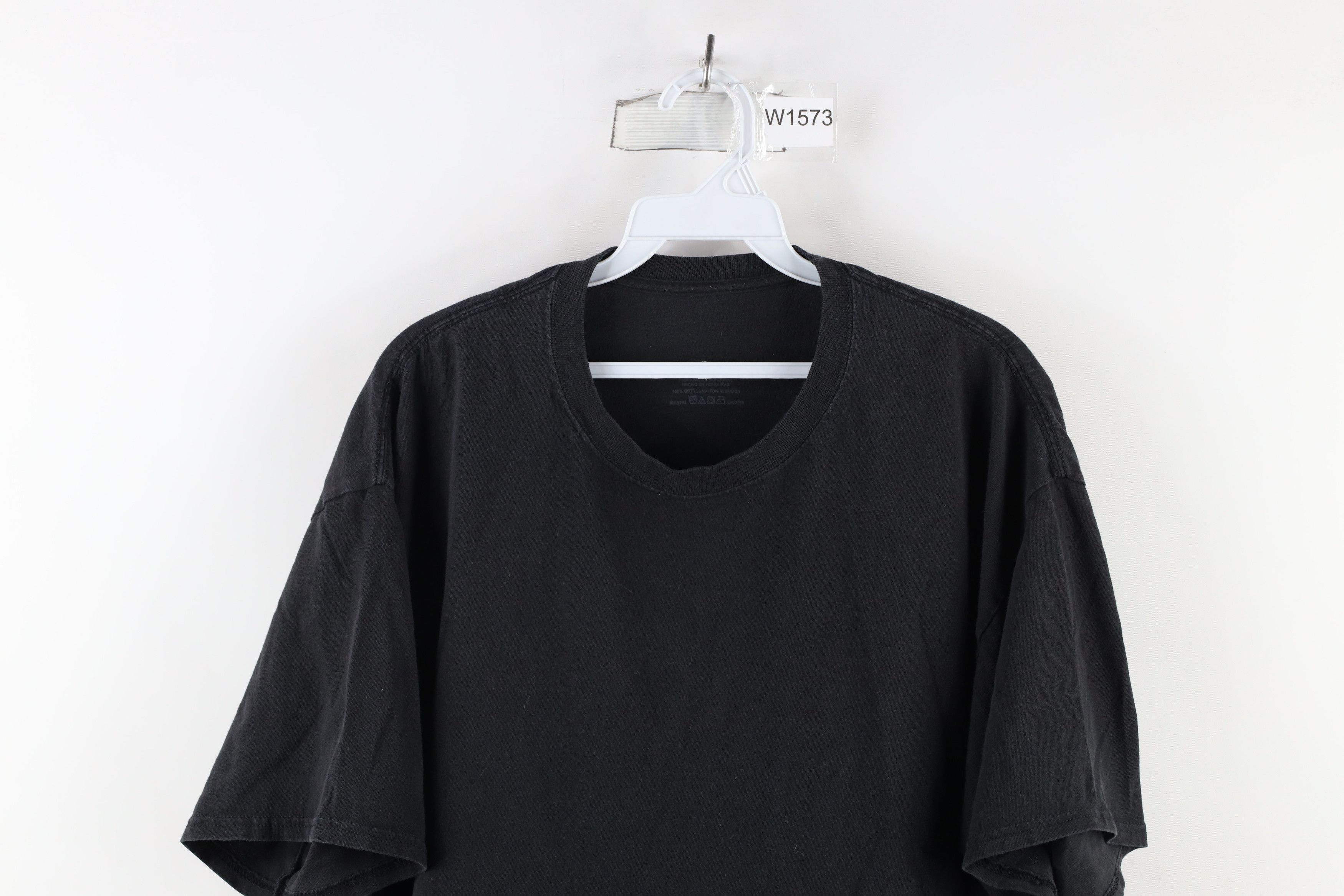 Vintage Vintage Streetwear Blank Short Sleeve T-Shirt Black Cotton Size US XL / EU 56 / 4 - 2 Thumbnail