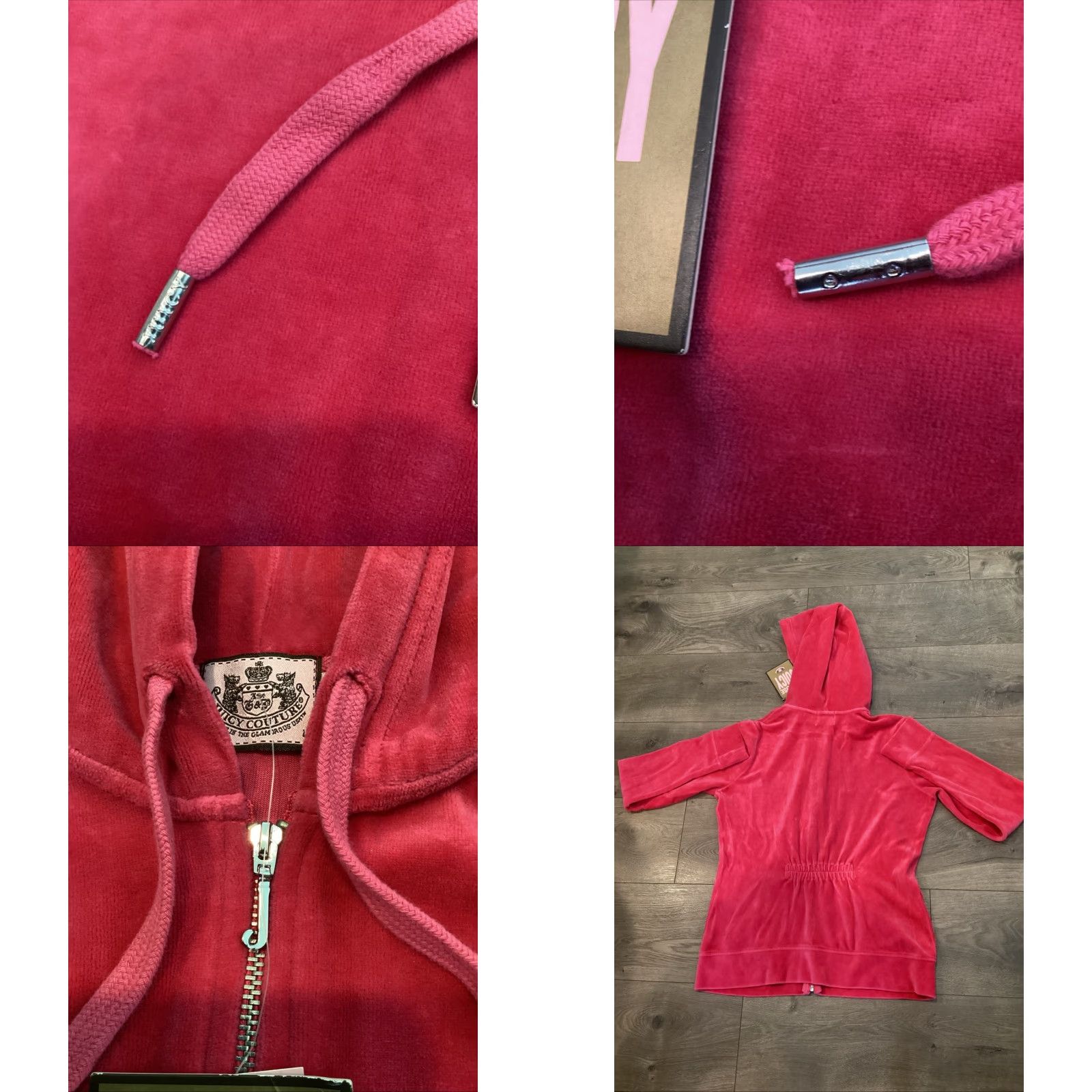 Juicy Couture Juicy Couture Velour Pink Long Sleeve Track Jacket Hoodie L Women Regular Fit Zip Hooded Solid Pink Vintage: No 90s? No, New with tags Size L / US 10 / IT 46 - 8 Thumbnail
