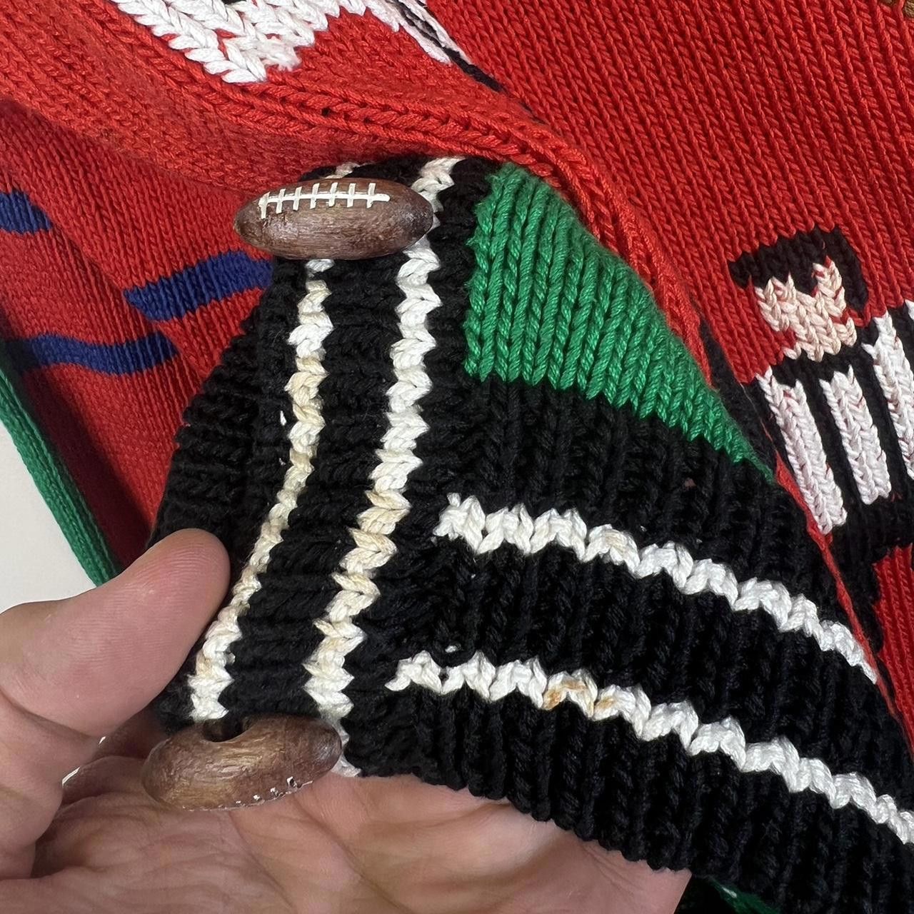 Vintage 80s Vintage Red Knit Cardigan Berek Sweater 1988 Size US L / EU 52-54 / 3 - 5 Thumbnail