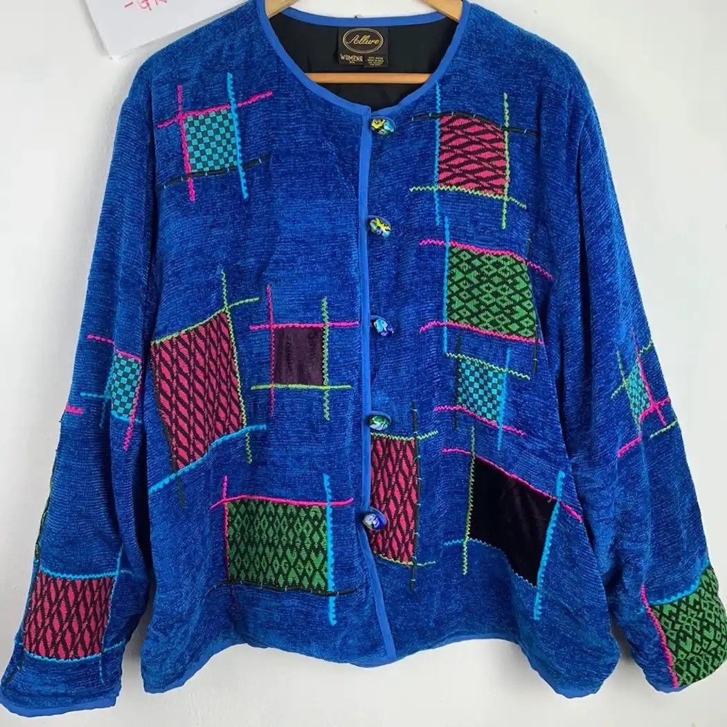 ALLEGE SEND OFFERS 💥 Japanese Patchwork Style Cardigan Jacket Size L / US 10 / IT 46 - 4 Thumbnail