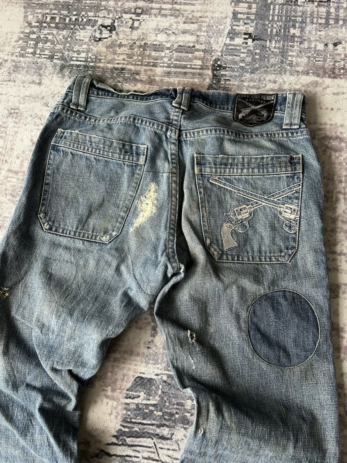 If Six Was Nine Roar Double Guns Distressed Jeans Size US 31 - 4 Thumbnail