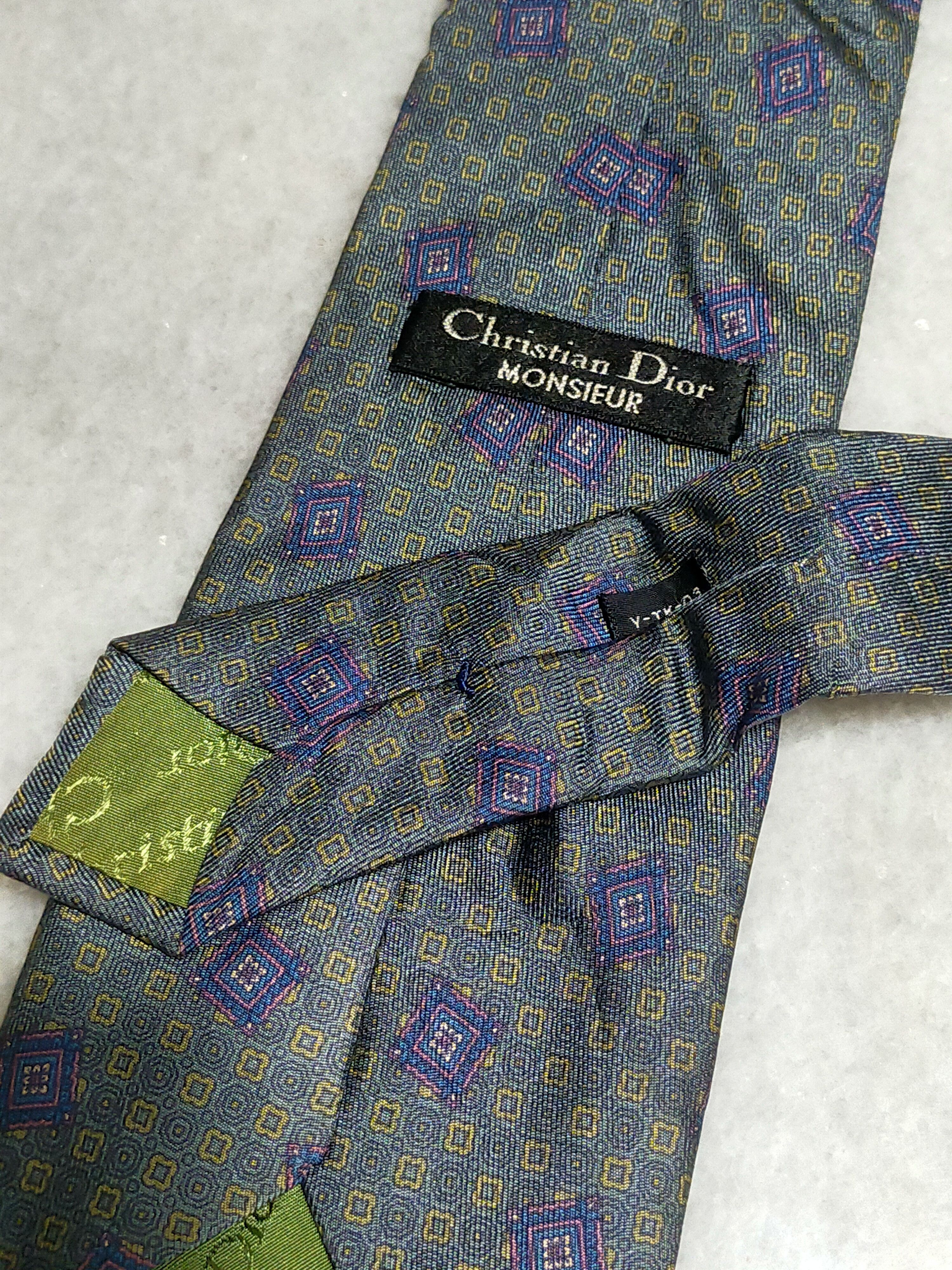 Christian Dior Monsieur CHRISTIAN DIOR MONSIEUR LUXURY GREEN SILK TIE Size ONE SIZE - 7 Thumbnail