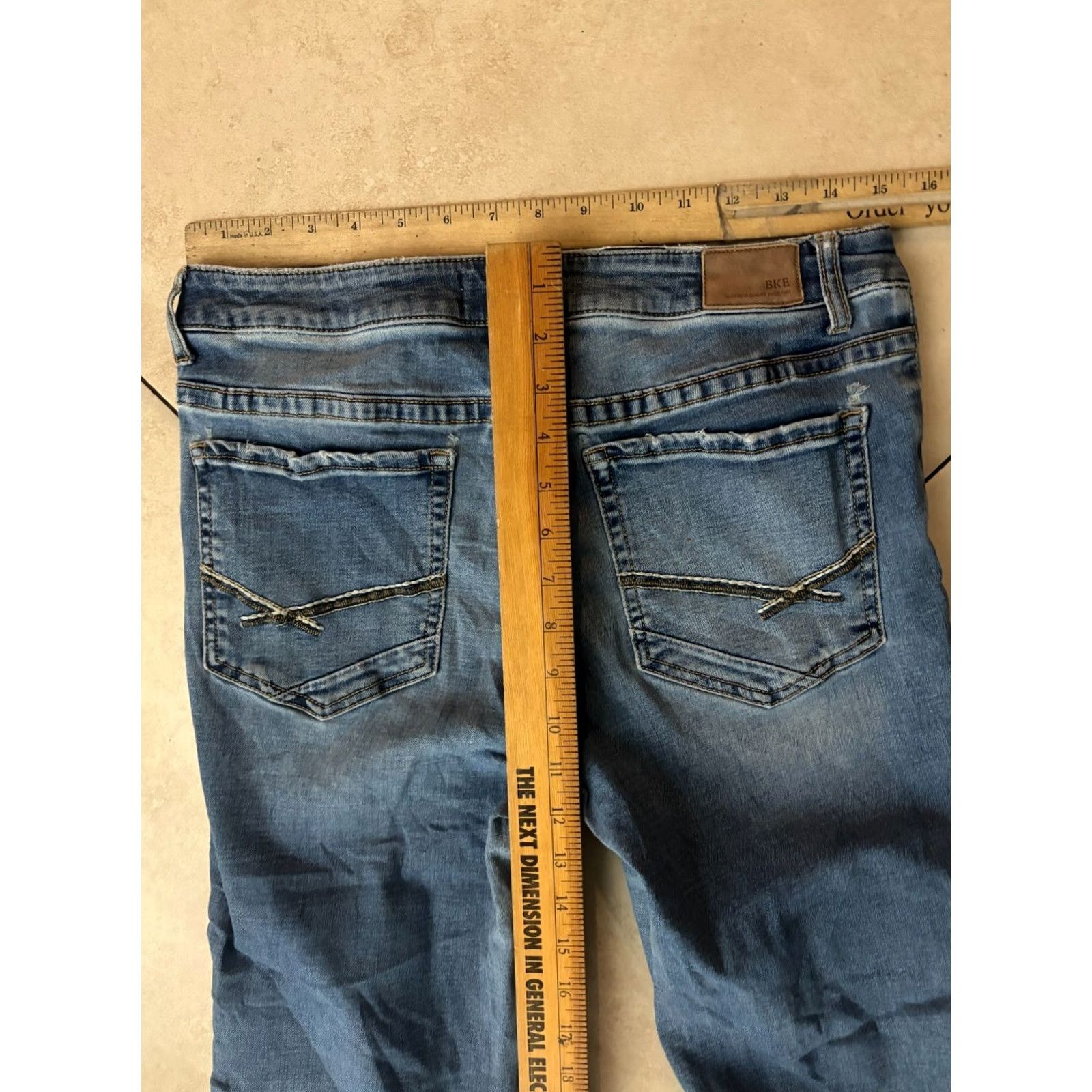 Vintage Buckle BKE Stella Womens Jeans Bootcut Blue Size 32 x 29 Inseam 29 Regular Fit Denim Cotton Spandex 5-Pocket Size 24" / US 00 / IT 34 - 7 Thumbnail