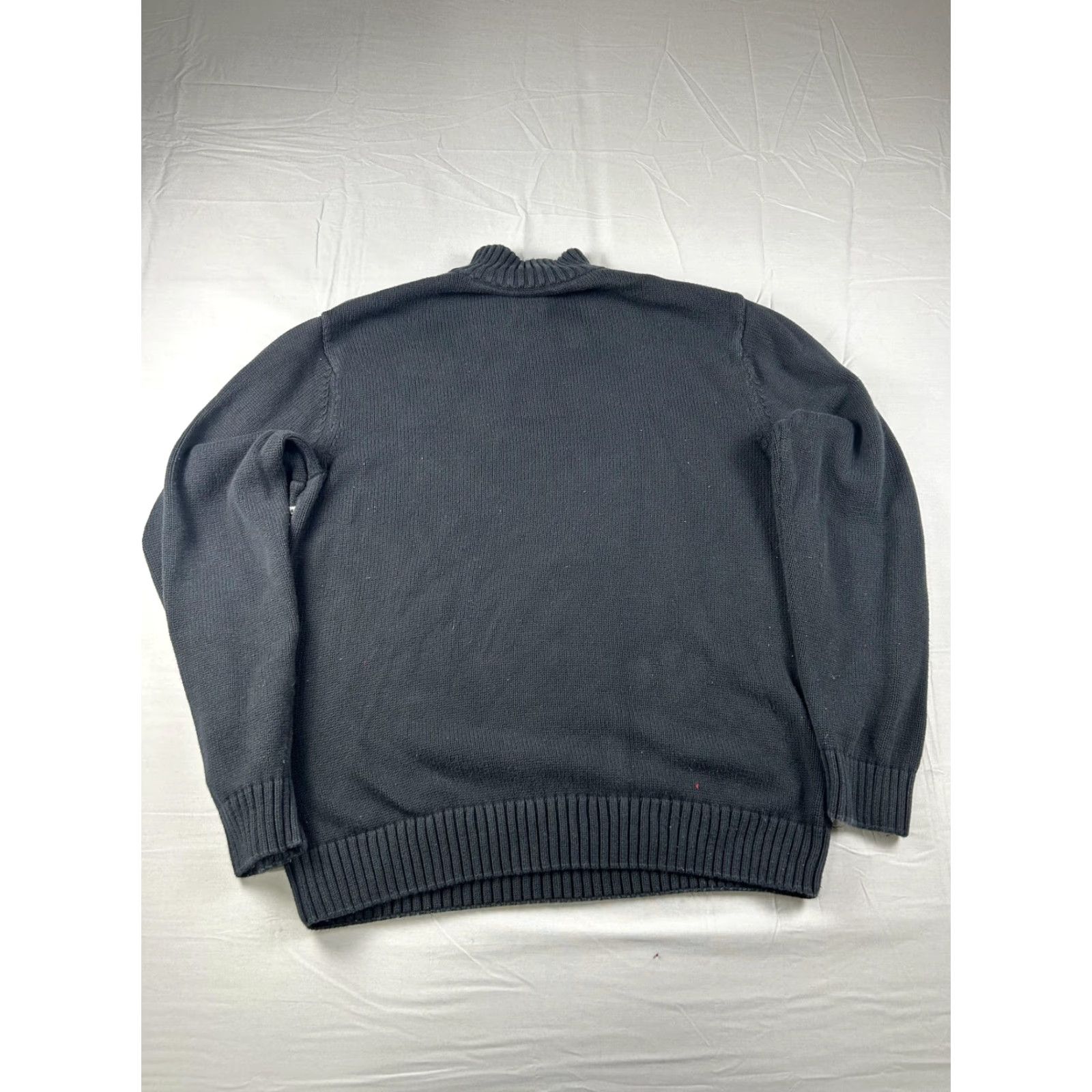 Chaps Chaps Sweater Men M Mock Neck Button Knit Fair Isle Reindeer Christmas Holiday Snow Pattern Black 100% Cotton Knit - Mens Medium Size US M / EU 48-50 / 2 - 2 Thumbnail