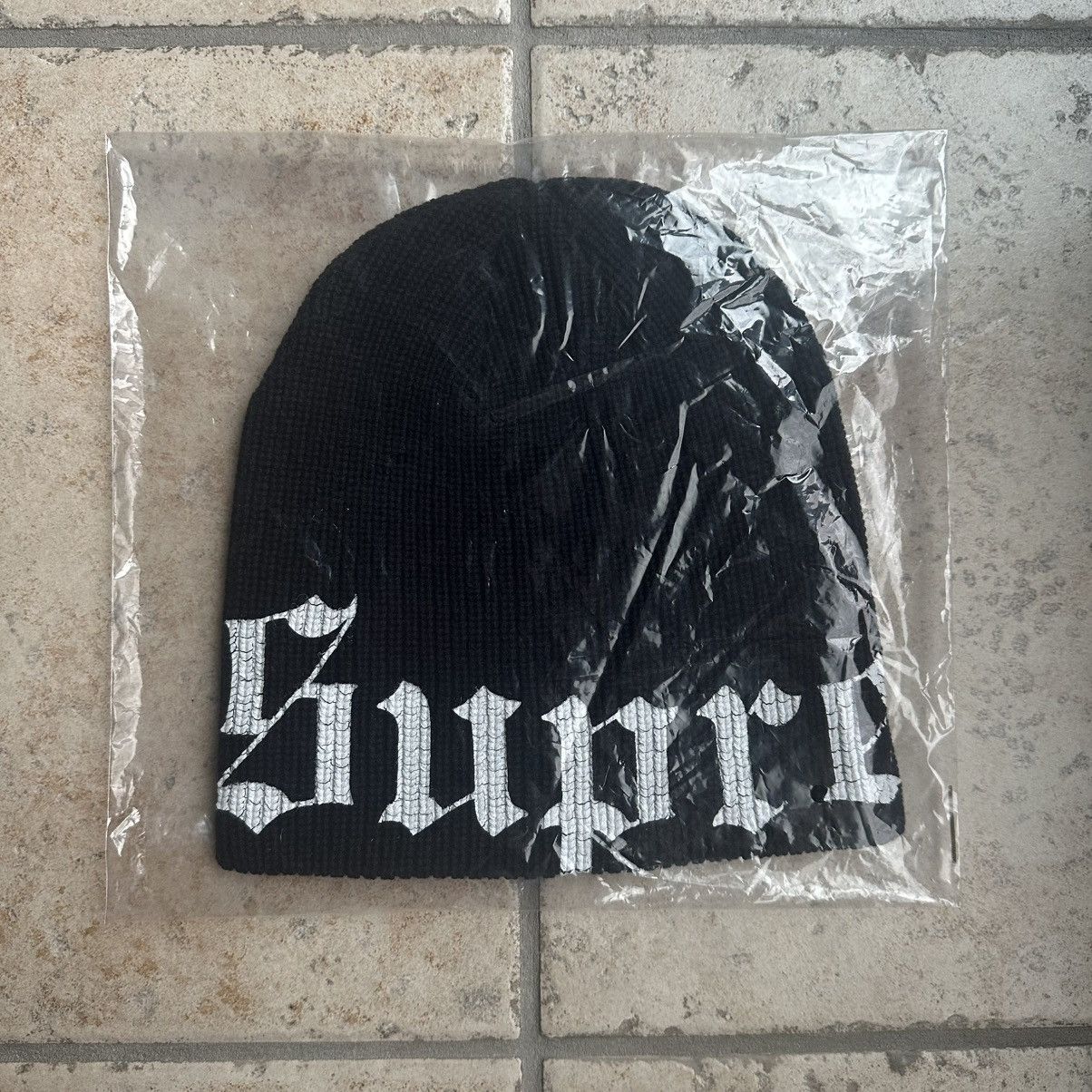 Supreme Supreme Old English Printed Beanie Black | Grailed