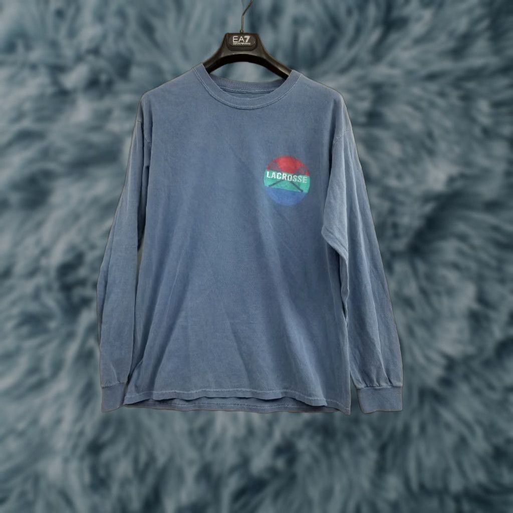 Vintage Blue 84 Shirt Lacrosse Mens Long Sleeve Crew Neck T Shirt Blue Large Size Regular Men Size US L / EU 52-54 / 3 - 1 Thumbnail