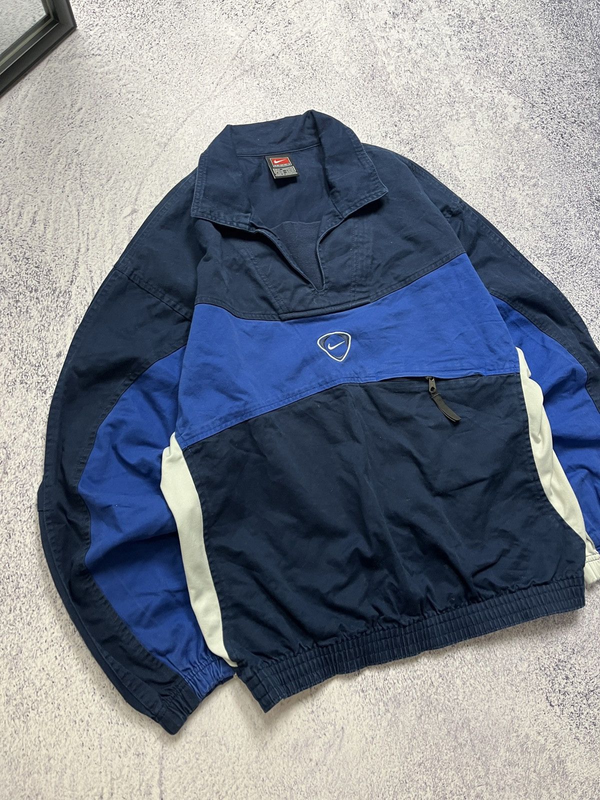 Nike × Vintage Nike Vintage Center Swoosh Drill Anorak Cotton Jacket 90’s Size US S / EU 44-46 / 1 - 4 Thumbnail