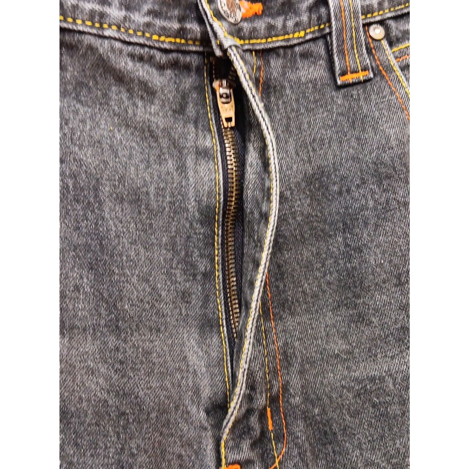 Express VINTAGE Brooklyn Xpress Wide-Leg Denim Jeans SZ 40x30 Black Embroidered Baggy Y2K Mens Size US 40 / EU 56 - 5 Thumbnail