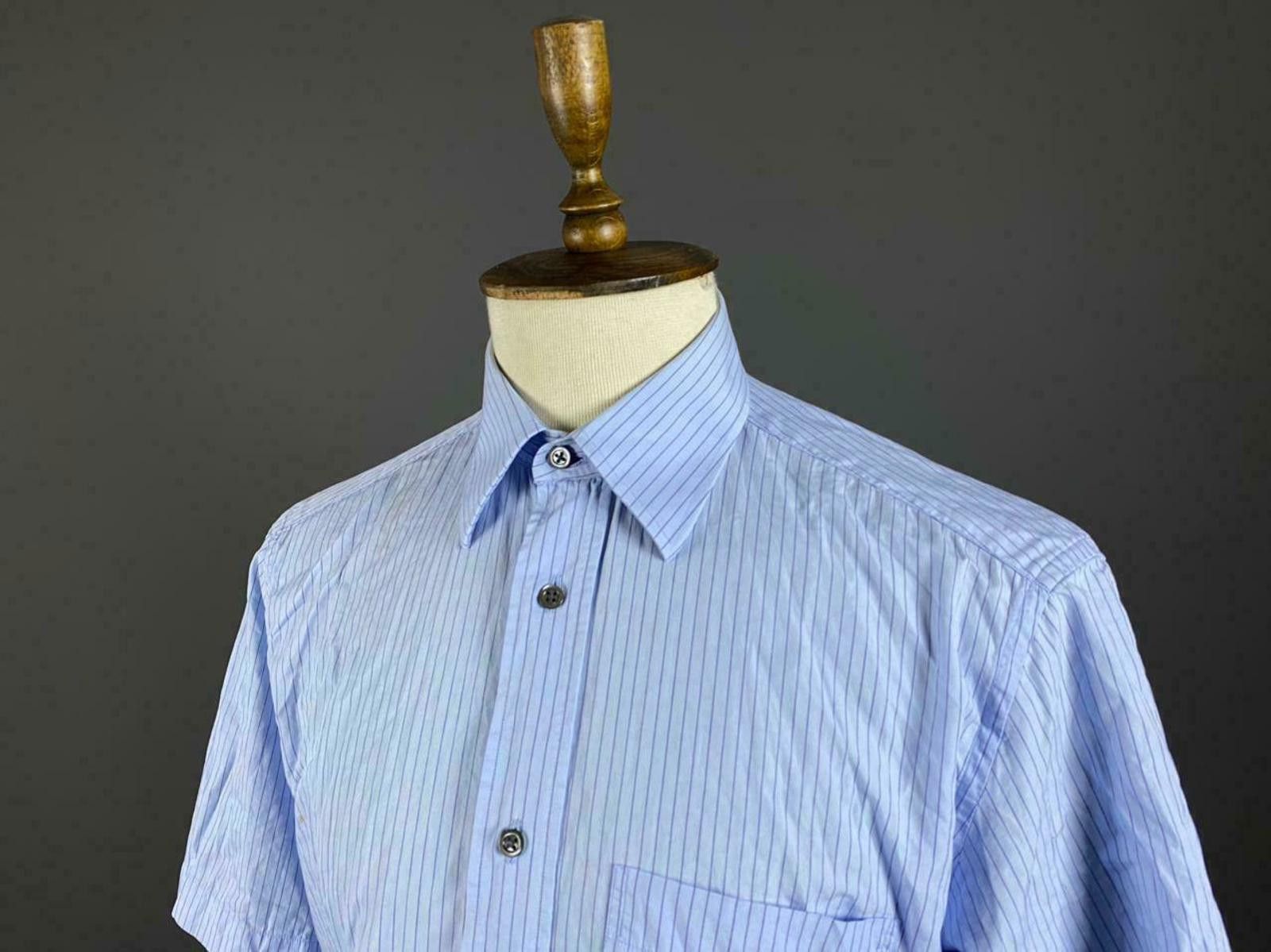 Lanvin Men Lanvin Paris Blue Striped Shirt Size 40 / 15.75 Size US M / EU 48-50 / 2 - 2 Thumbnail