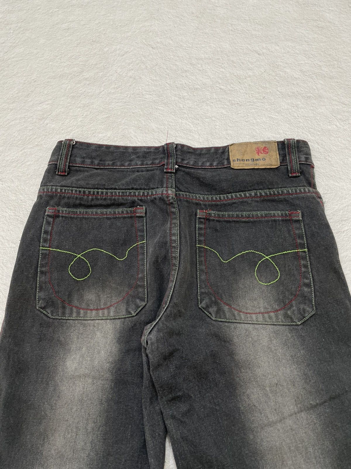 Japanese Brand 2000s Sheng Graphic Denim Wash Black Jeans Japan Y2K Size US 31 - 8 Thumbnail