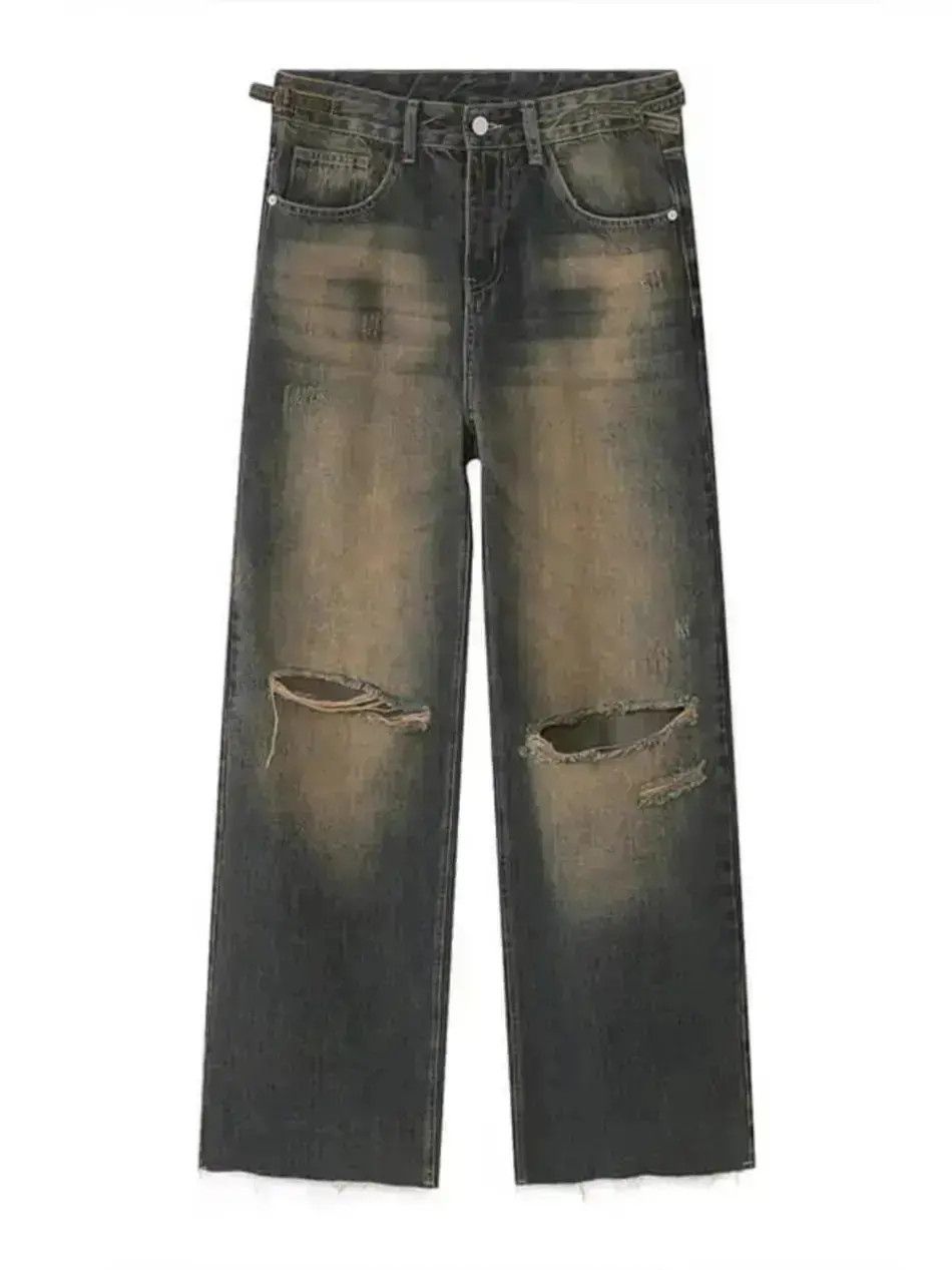 Japanese Brand Retro distressed wide leg jeans Size US 30 / EU 46 - 5 Thumbnail
