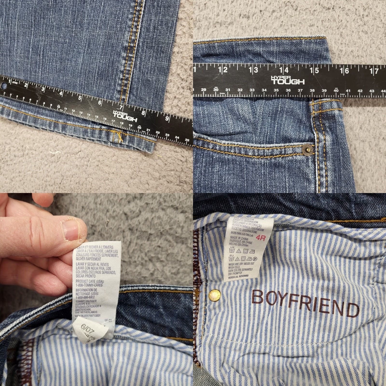 Tommy Hilfiger Tommy Hilfiger Denim Jeans 4R Mid Rise Straight Leg Blue Medium Wash 5-Pocket Ladies Regular Fit Logo Hipster 90s Size 27" / US 4 / IT 40 - 8 Thumbnail