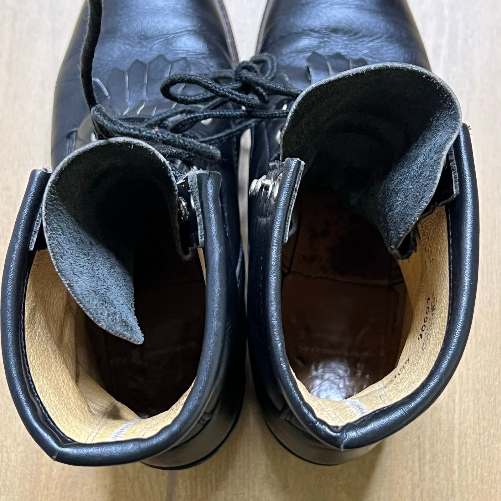 Justin Boots Justin Women’s Kiltie Packer Boots Black Leather 7 B USA Size US 7 / IT 37 - 11 Thumbnail