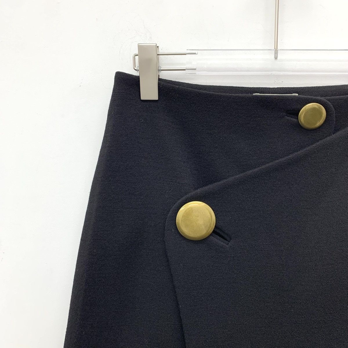 Balenciaga Balenciaga Black Irregular Wool Casual Mini Skirt K26WX Size 26" / US 2 / IT 38 - 3 Thumbnail