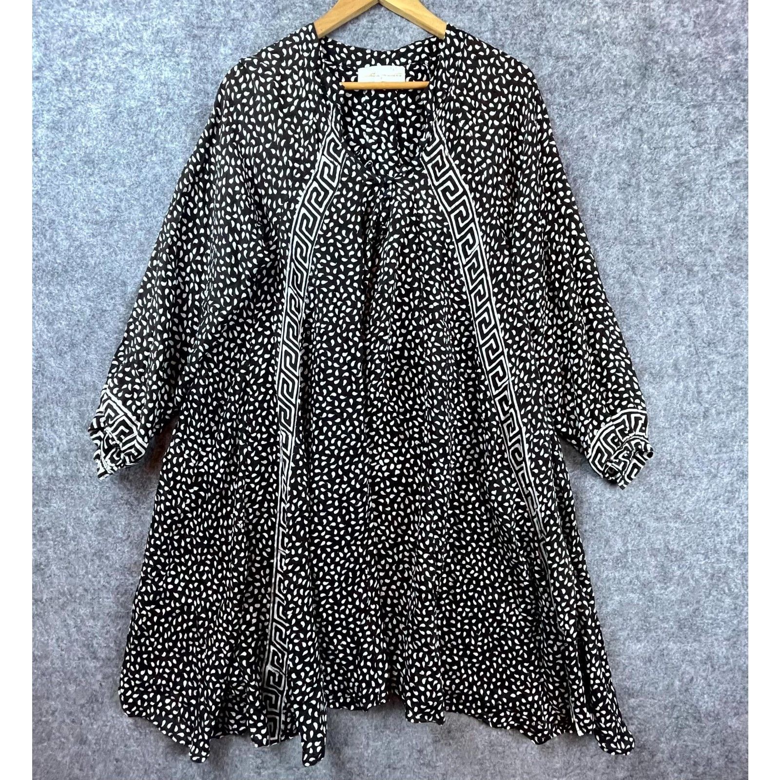 Natalie Martin Natalie Martin Tunic Dress Small Black Flowy Silk Oversized Size S / US 4 / IT 40 - 1 Thumbnail