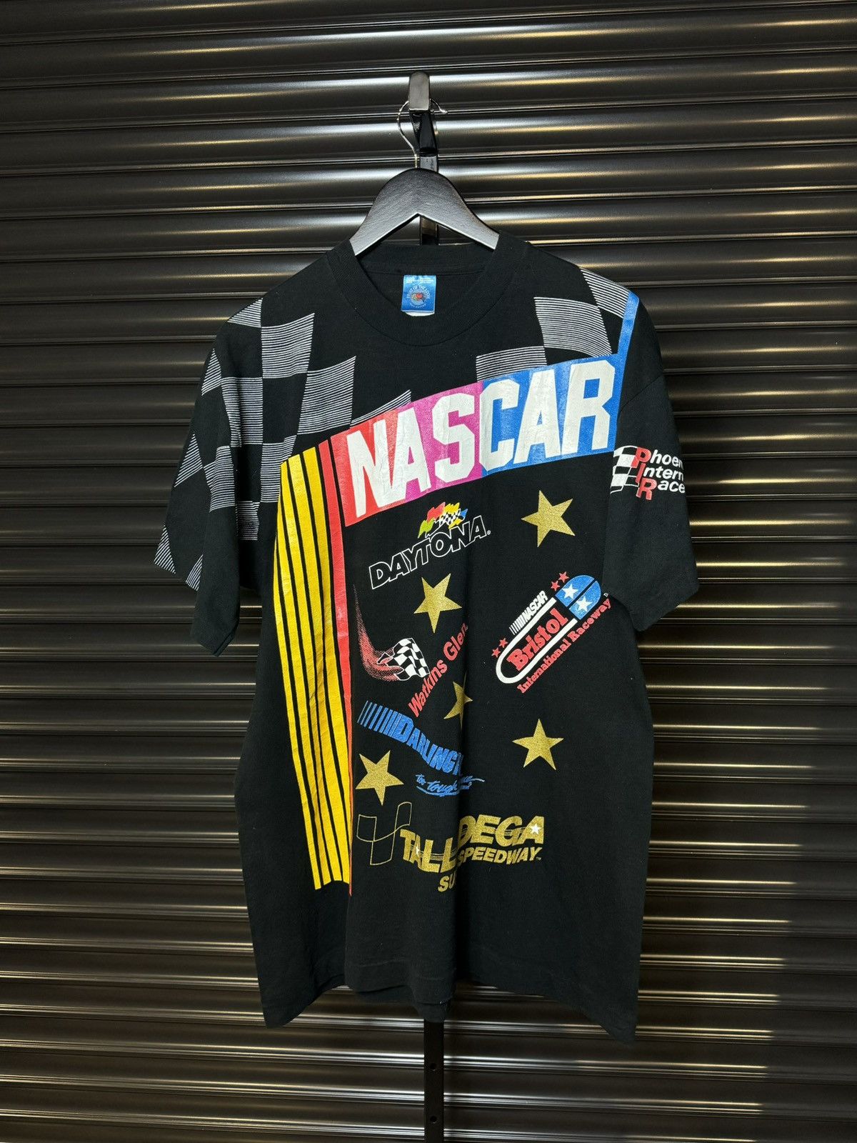 Vintage 90s Nascar Daytona Racing All Over Print Tee - XL