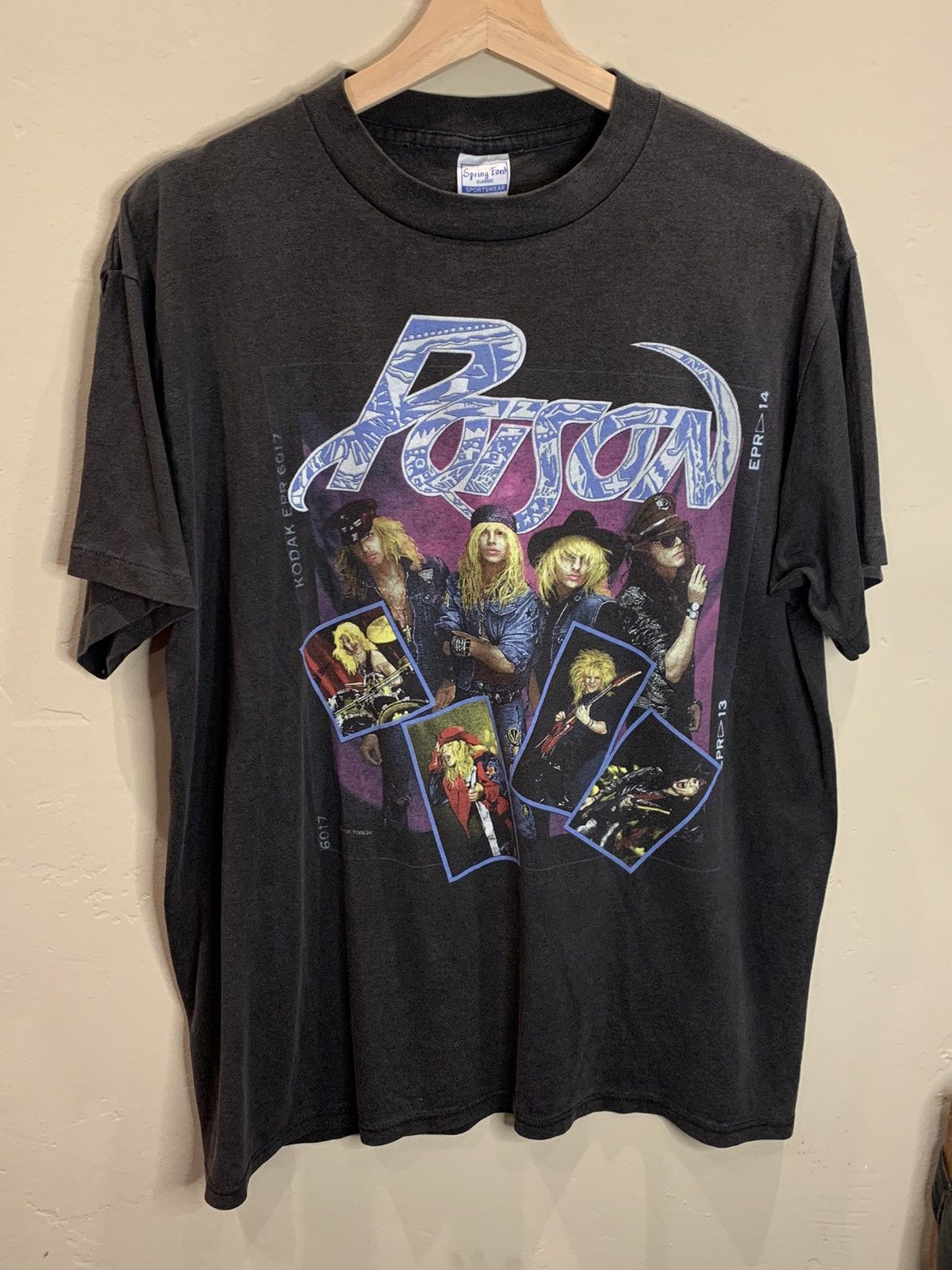 image of Band Tees x Made In USA Vintage 1988 Poison Open Up And Say Ahhhh Band Shirt in Black (Size XL)