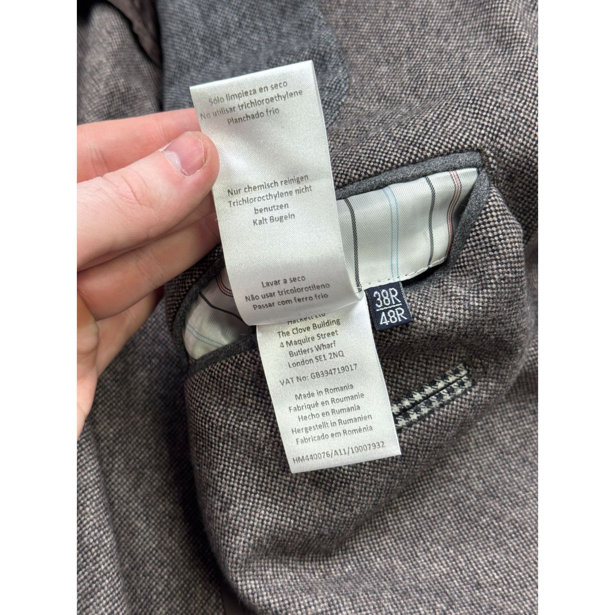 Hackett Hackett Wool Cashmere 3 Button Blazer (Y1228) Size 40R - 8 Thumbnail